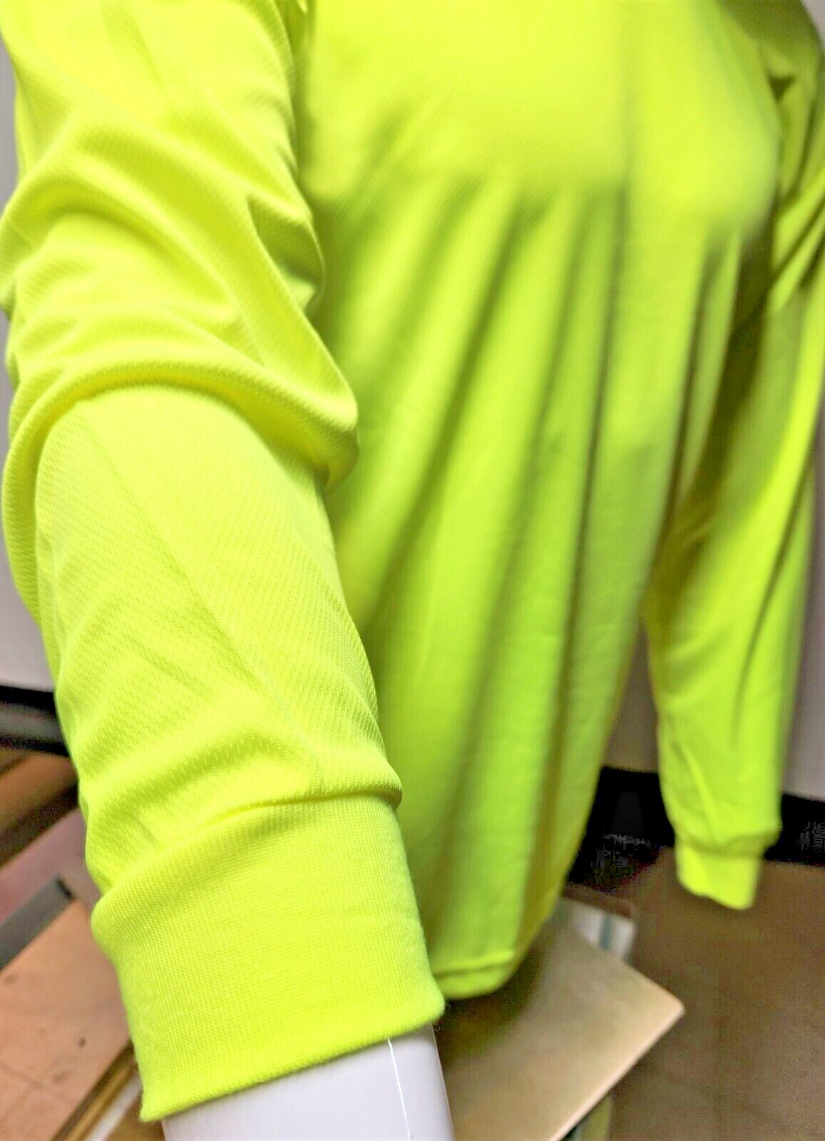 Hi Vis Long Sleeve Safety Shirt With Hoodie, Quick Dry Polyester Birdeye mesh