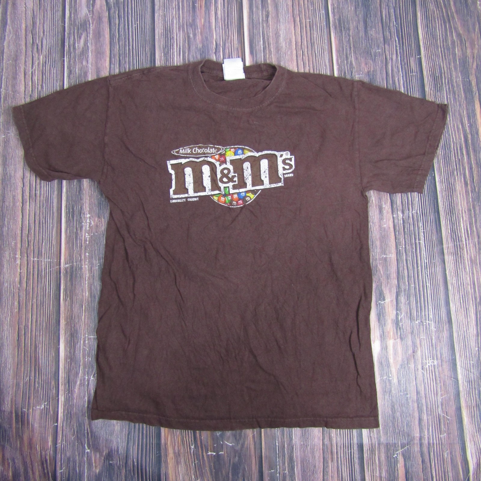 M&Ms Milk Chocolate Shirt Mens Medium Brown Candy Graphic Tee Logo 2009 Mars