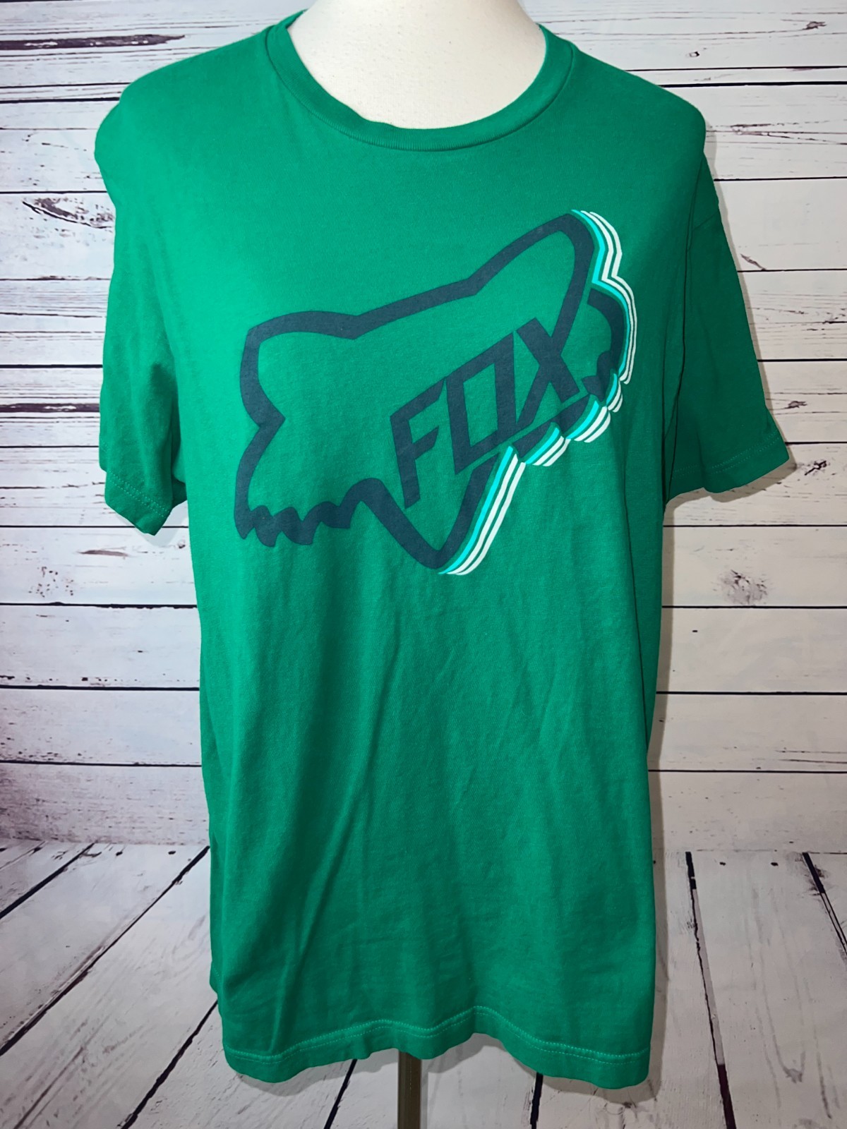 Fox Racing Tee Shirt size Large Mens Graphic T-Shirt Moto Motorcross Biker green