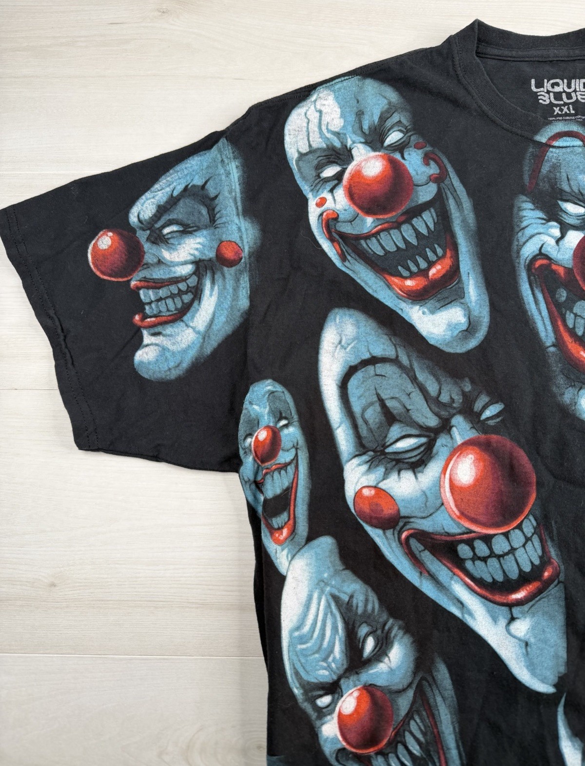 Liquid Blue Eviil Killer Clowns T Shirt All Over Print AOP Horror Y2K Mens 2XL