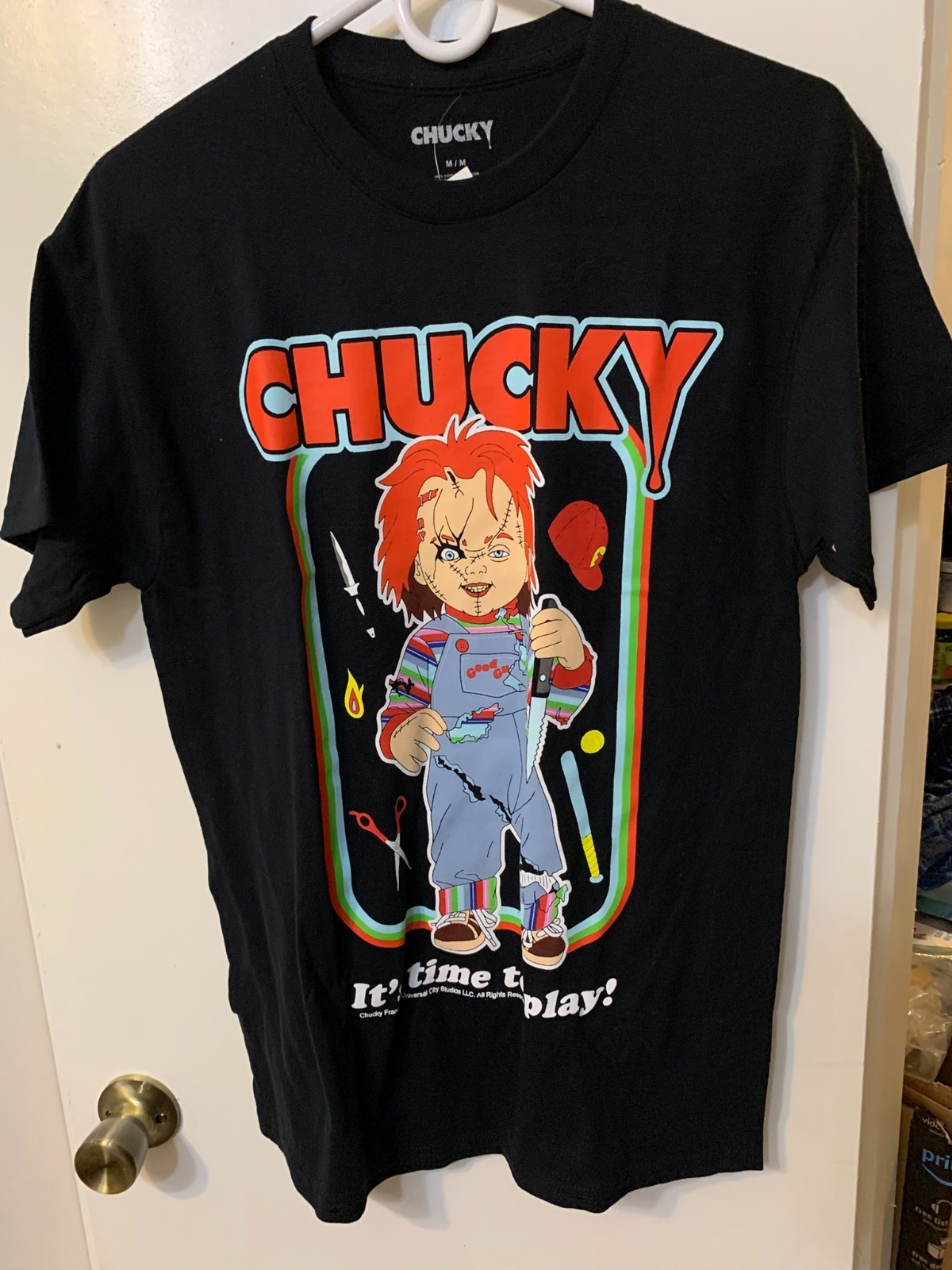 Chucky Childs Play Its Time To Play Mens Size Medium T-Shirt Horror Movie Shirt