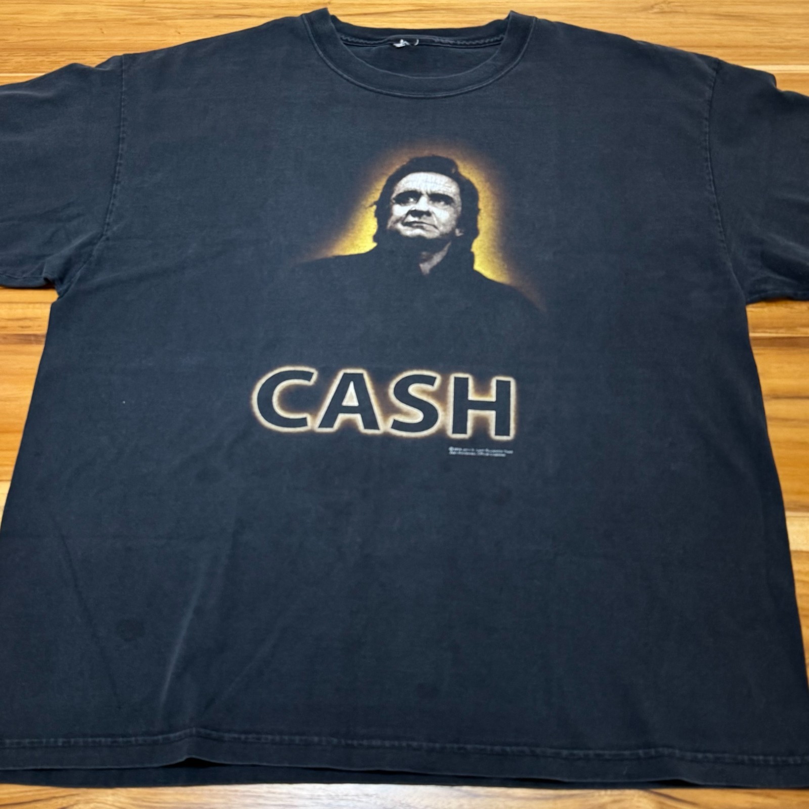 Vintage 2004 Johnny Cash T-Shirt Zion Faded Black Boxy Fit XL Man in Black Tee