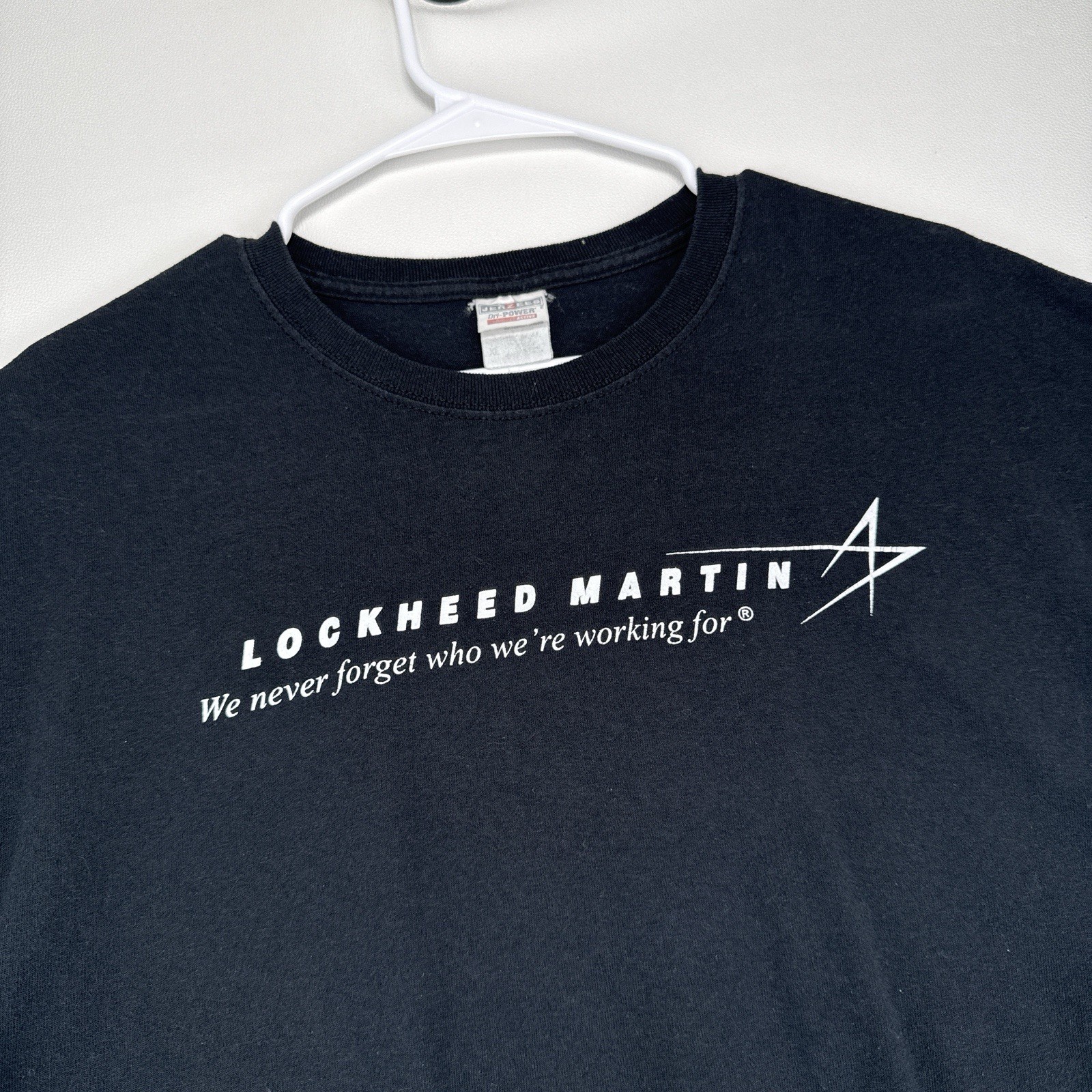 Vintage Y2K Lockheed Martin Jerzees Dri-Power Active Tag Black T-Shirt Men’s XL