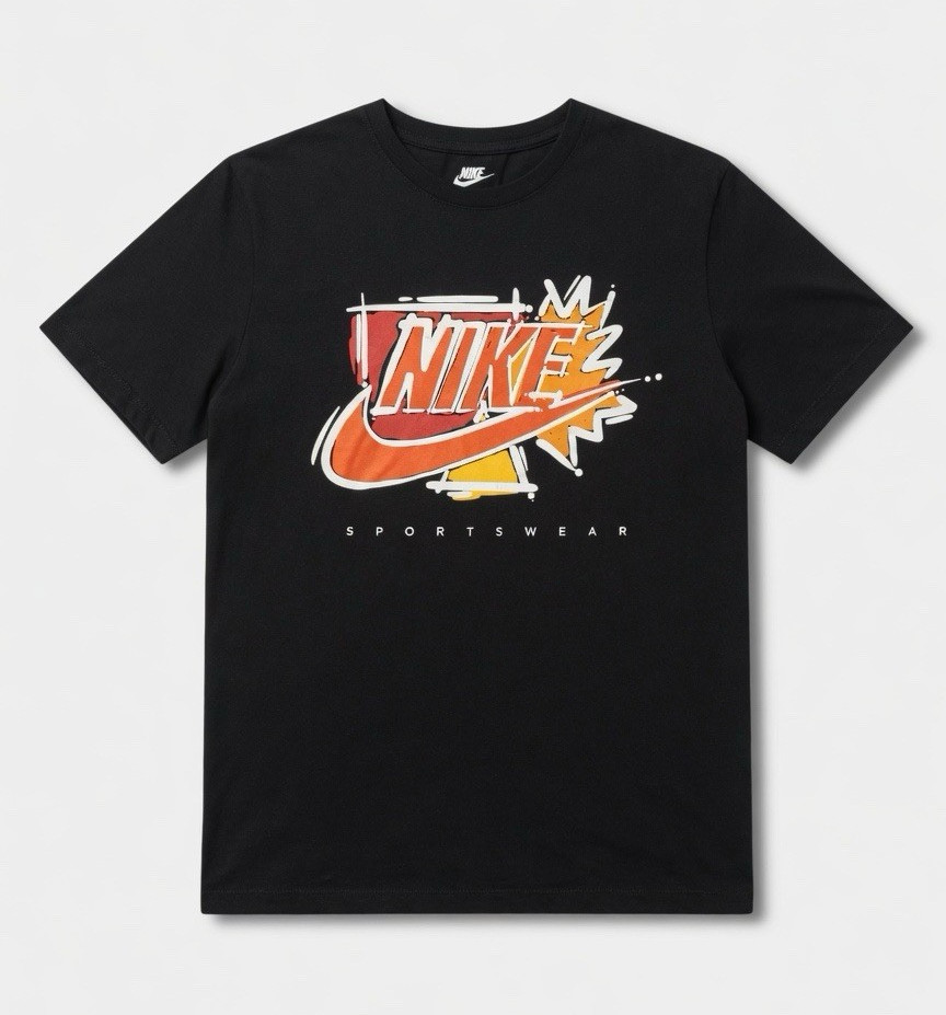 Nike The Nike Tee Black Graphic Logo Crew Neck Short Sleeve T-Shirt L