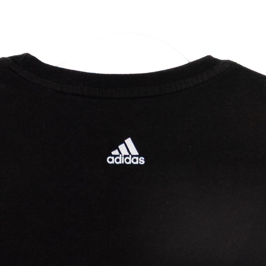 Adidas Size L Go-To Performance Tee Black White Graphic Logo