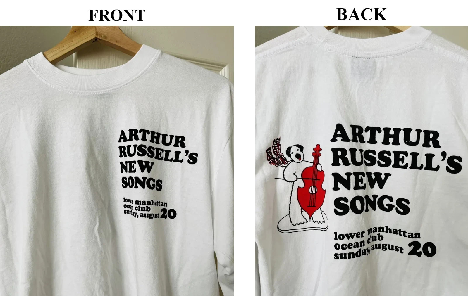 Arthur Russell New Songs Tour S to 5XL Unisex 2-SIDES T-shirt