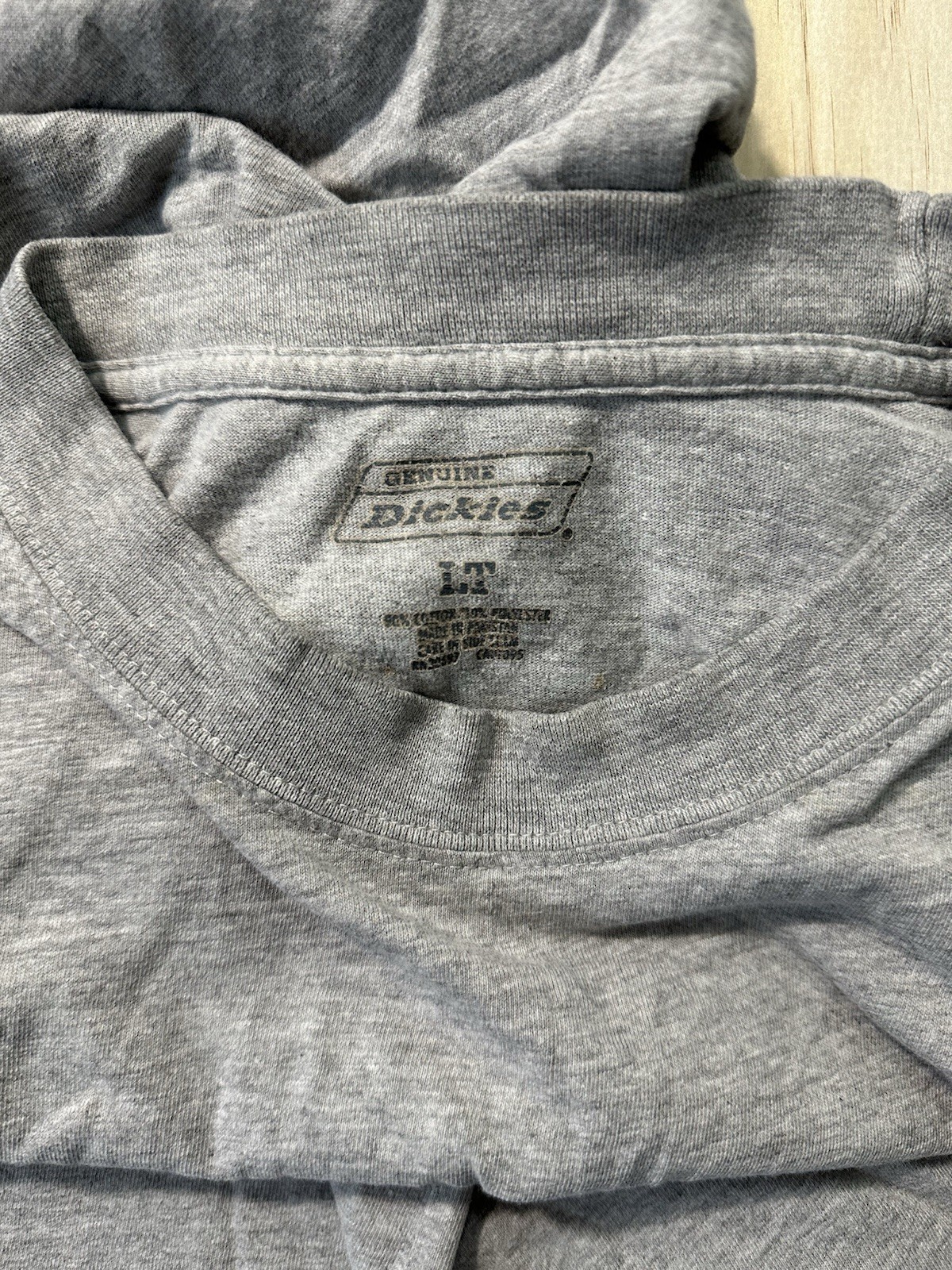 Dickies T-Shirt Men’s Large Short Sleeve Pocket Patched Logo Heathered Gray L