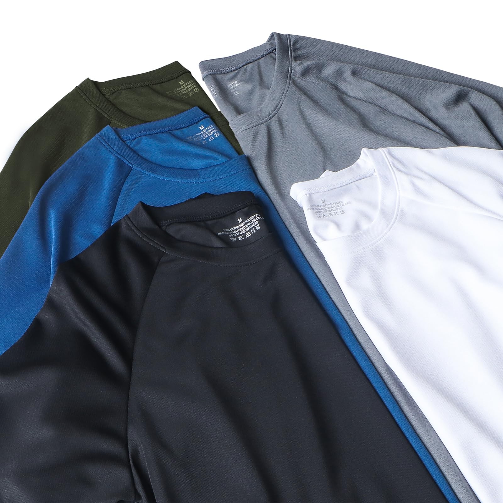 5 Pack Running Shirts Men Sport Tops Dry Fit Gym Wicking Athletic T Shirts Br…