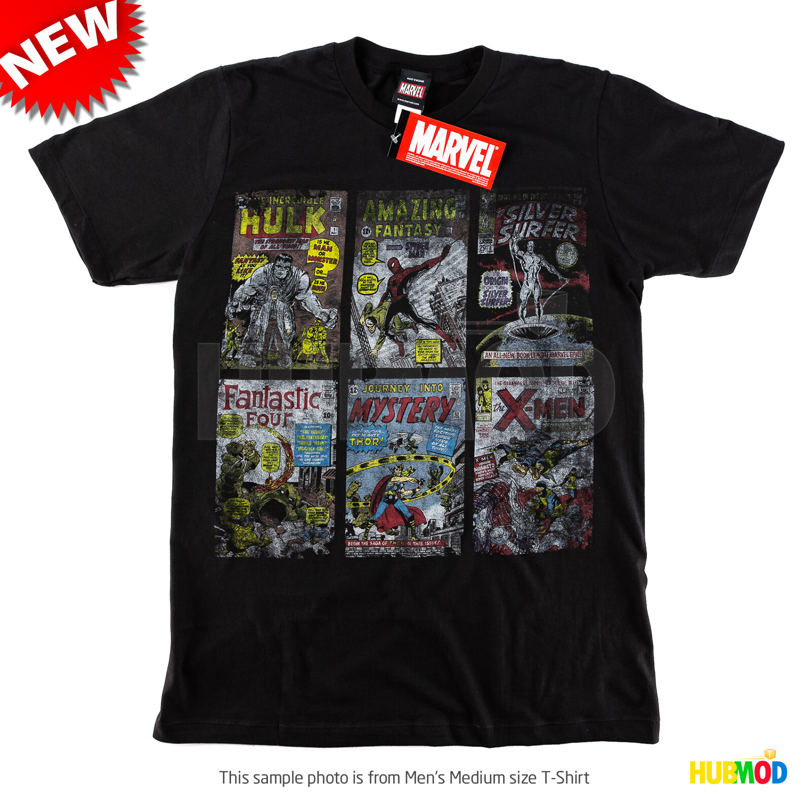VINTAGE Marvel 30s Big Issue Cover Hulk Amazing Spiderman Men’s T-Shirt Medium M