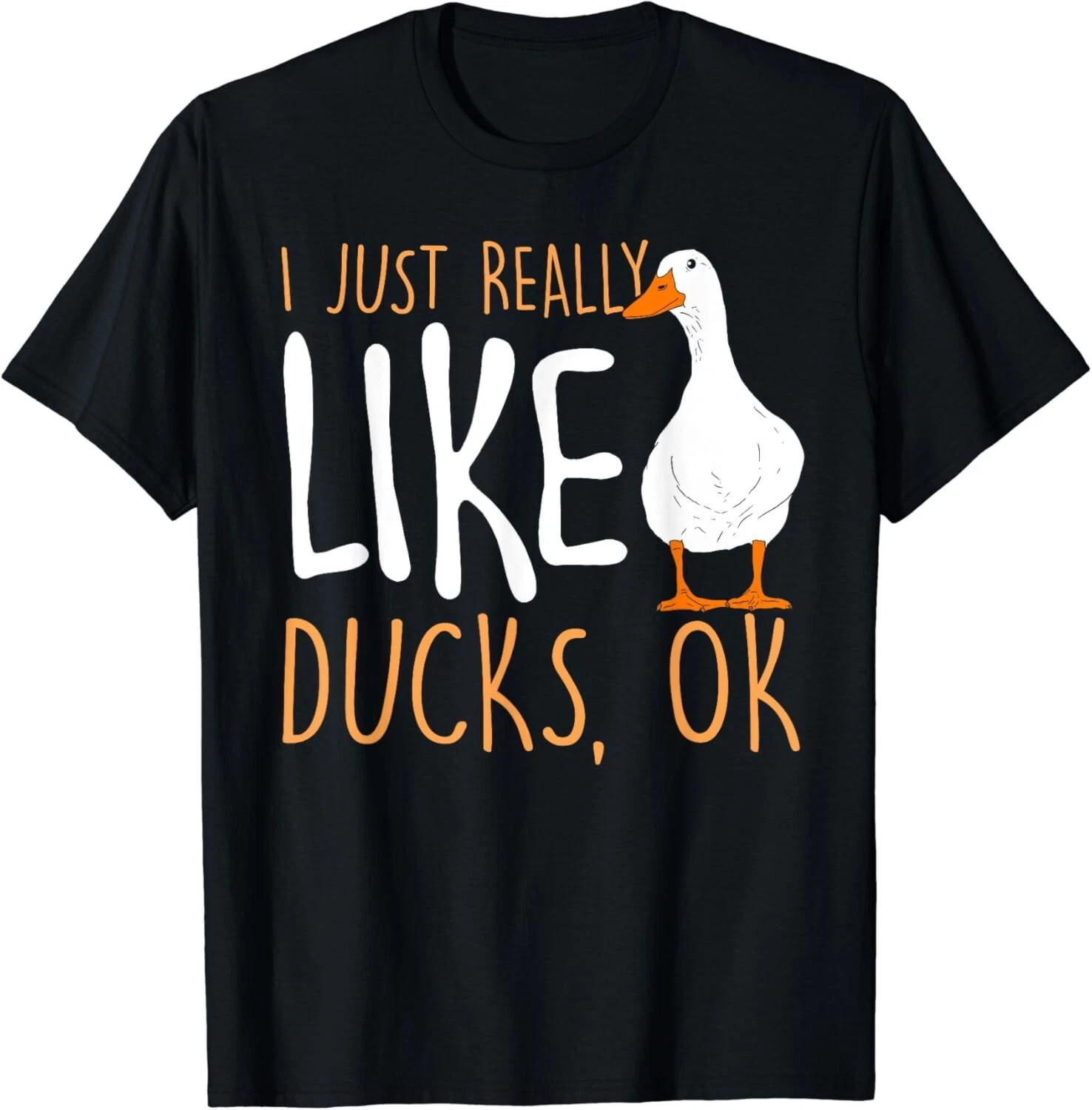 I Just Really Like Ducks Duck Lover Black T-shirt