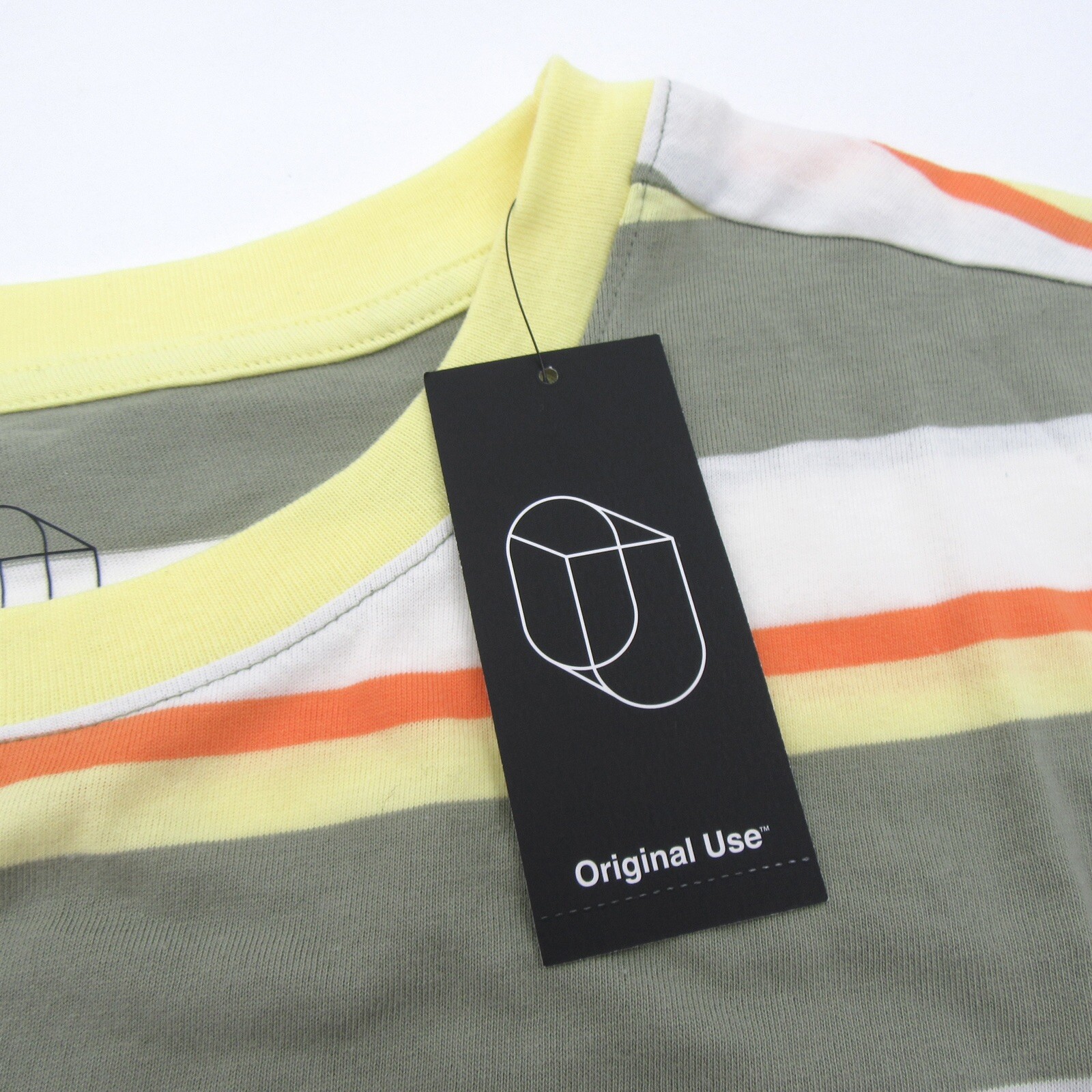 Original Use Mens Size XL Crew Neck Short Sleeve T-Shirt Striped Restful Green