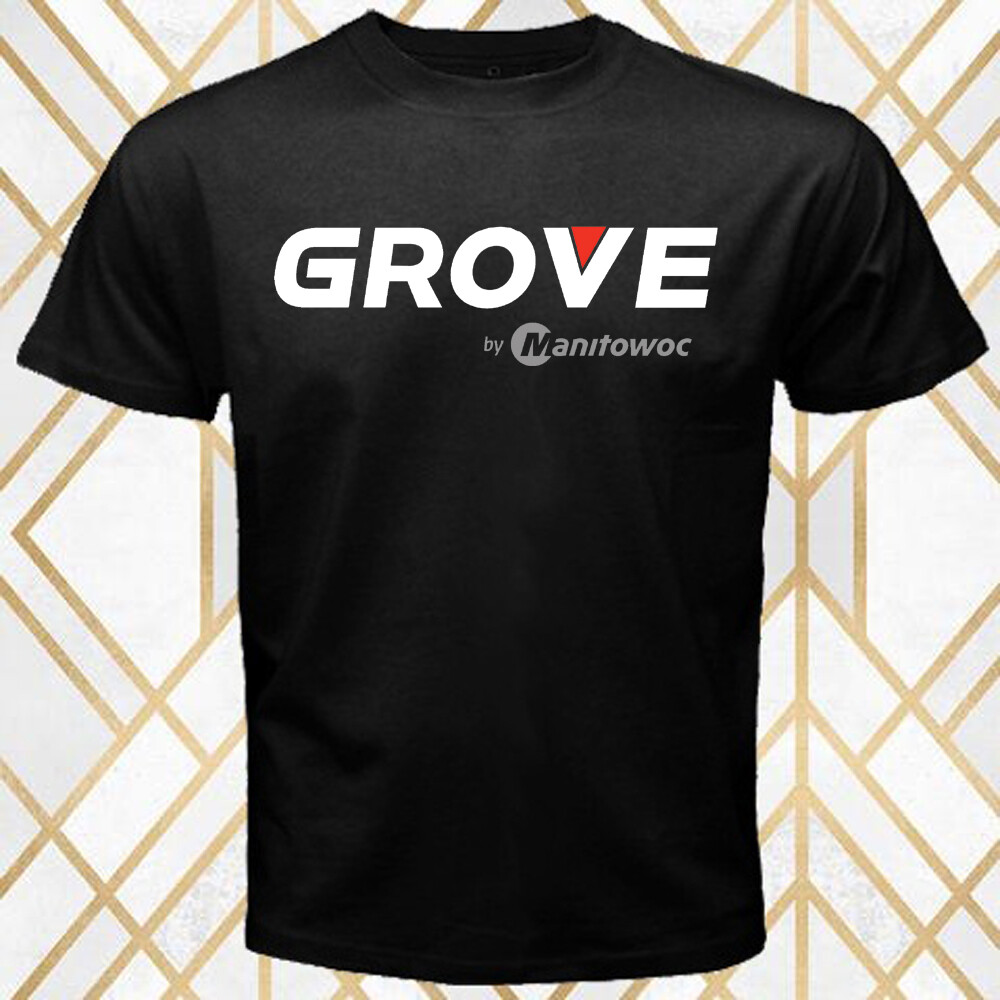 Grove Cranes Tractor Men’s Black T-Shirt Size S – 3XL