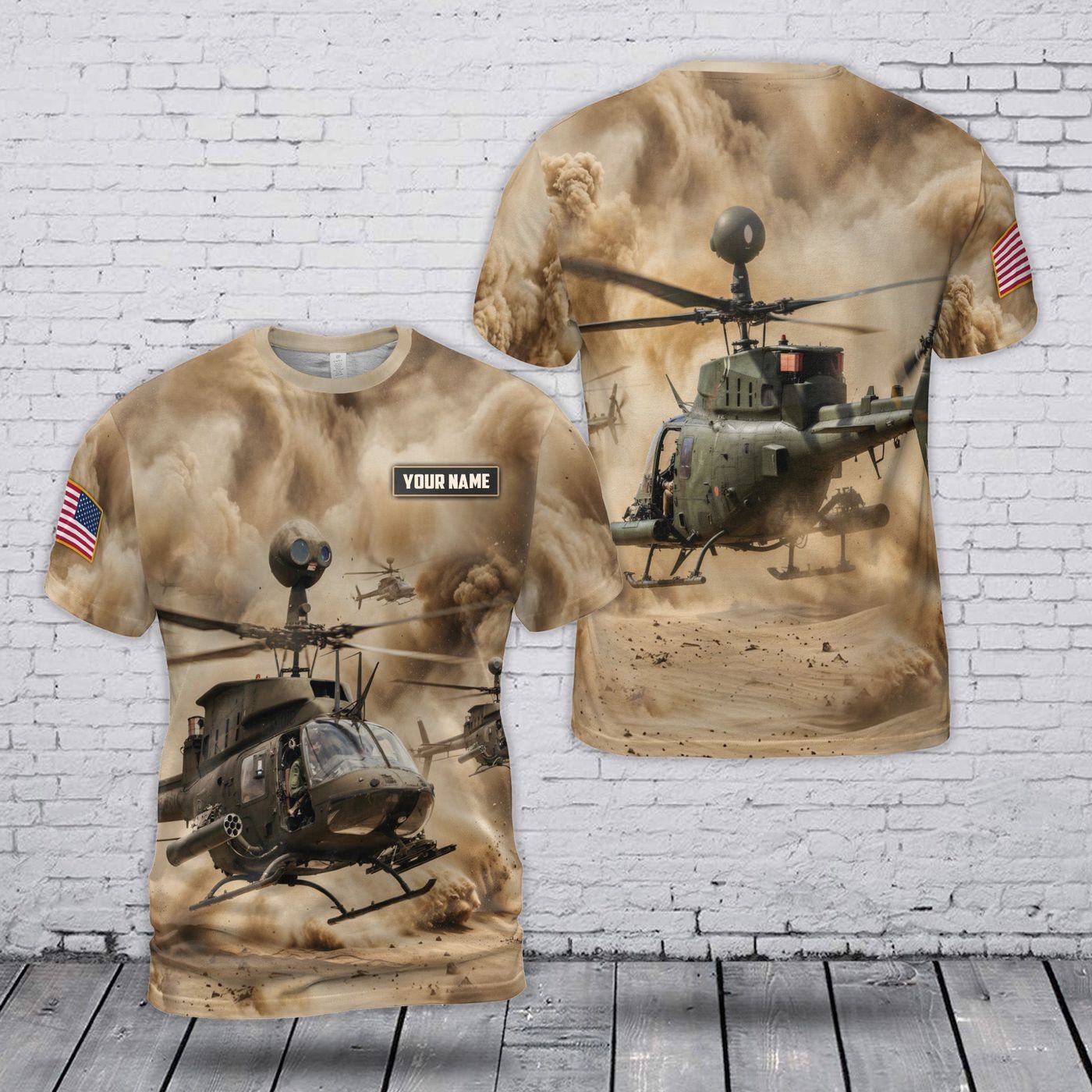 Custom Name U.S Army OH-58 Kiowa T-Shirt Shirt For Dad