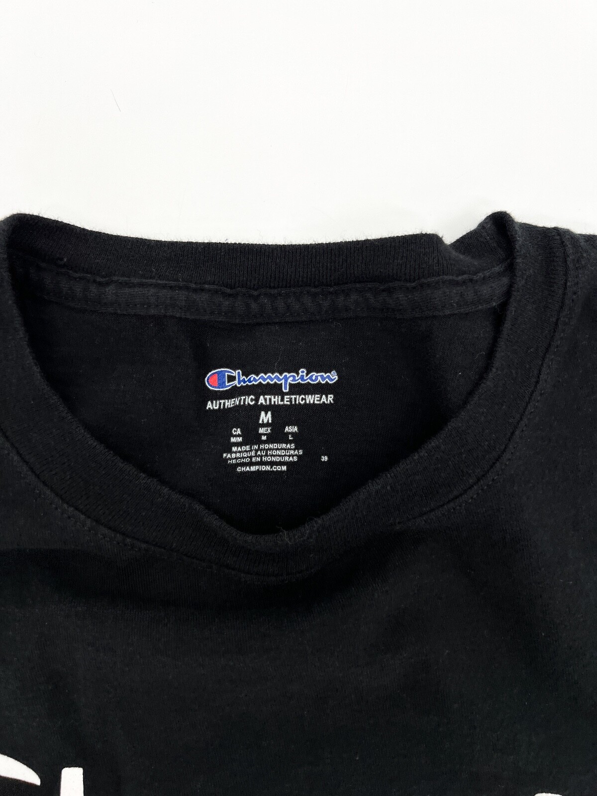 Champion Shirt Men Teens Medium Black Long Sleeve Pull on Logo