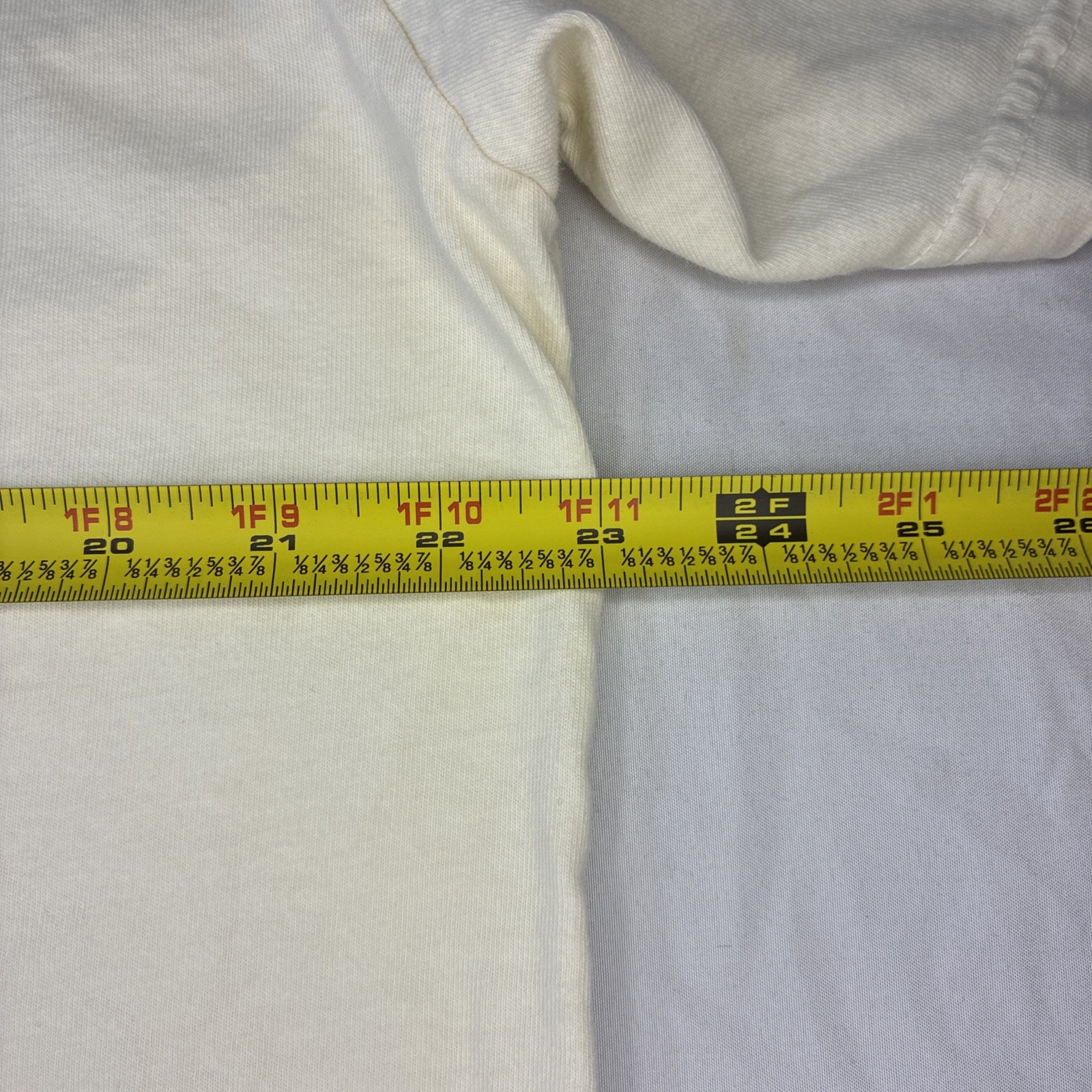 Tenore Woven 100% Cotton Tee Mens XL Cream Velvet Logo Short Sleeve