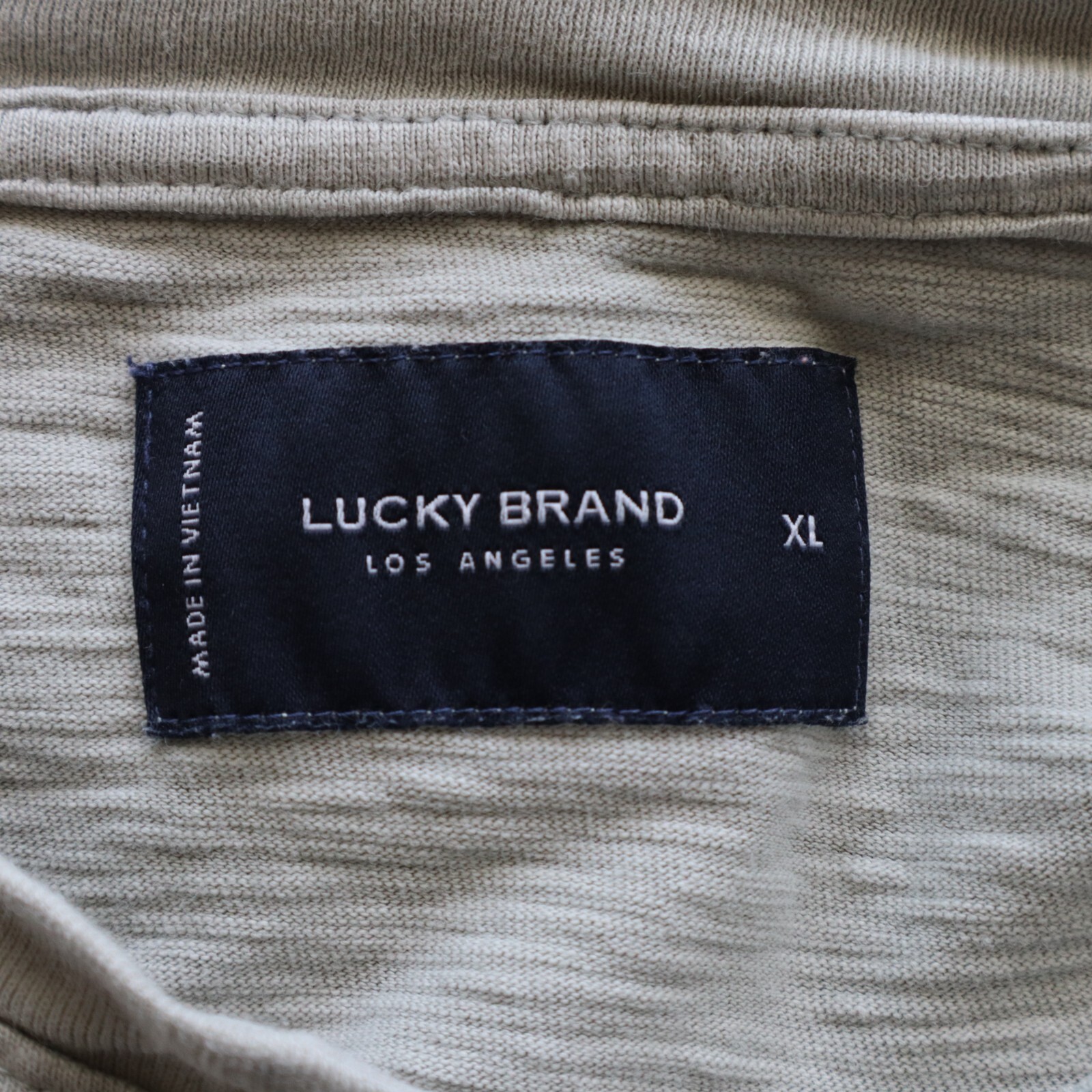 Lucky Brand Henley T-Shirt Mens XL Outdoor Casual Knit Cotton Gray Short Sleeve