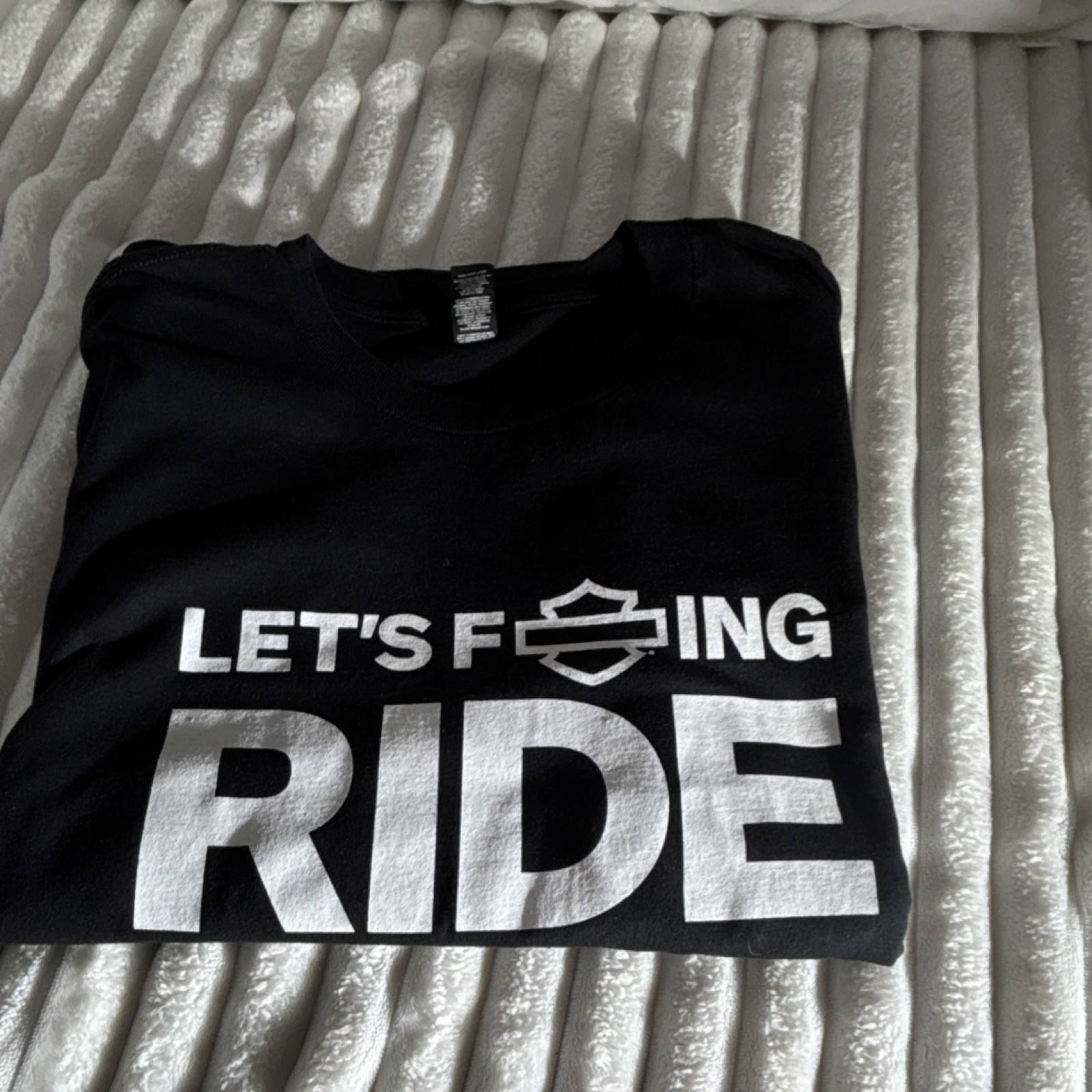 District The Concert Tee Let’s F*ing Ride Graphic Black L Short Sleeve T-Shirt