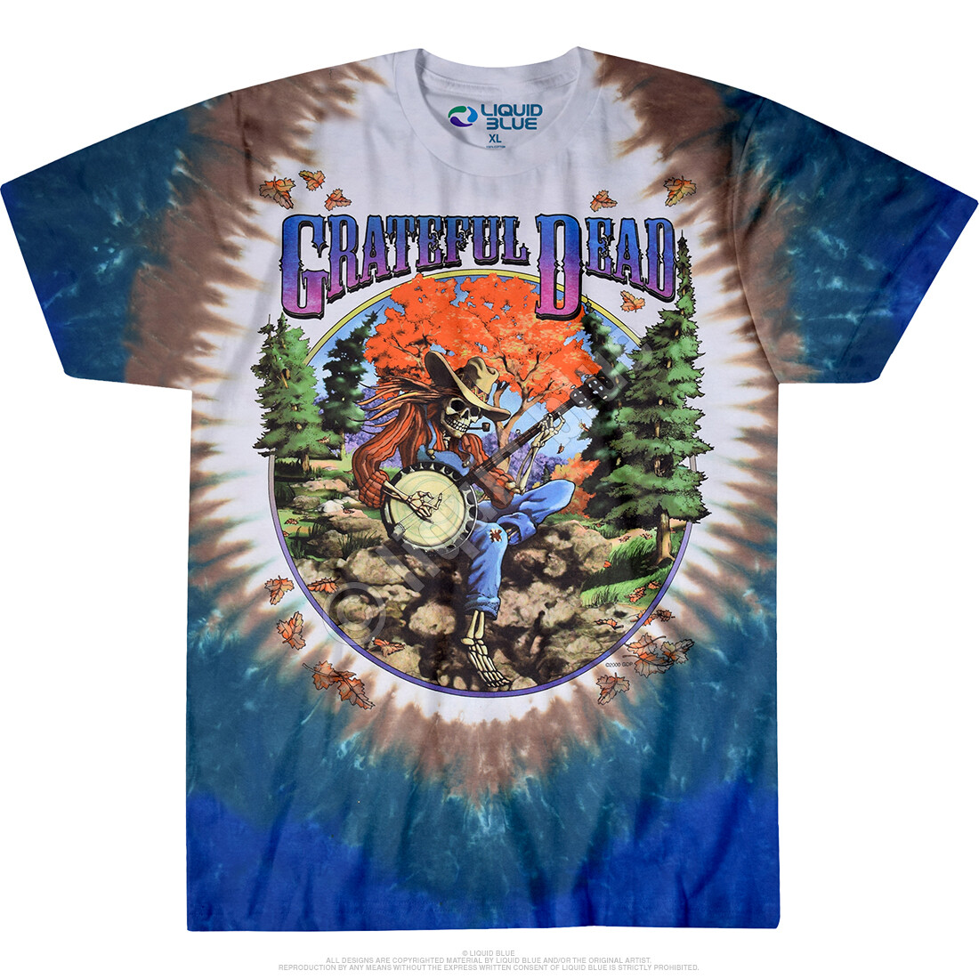 GRATEFUL DEAD-BANJO-SYF-2 SIDED TIE DYE T-SHIRT S-M-L-XL-XXL Garcia,Lesh,Wier