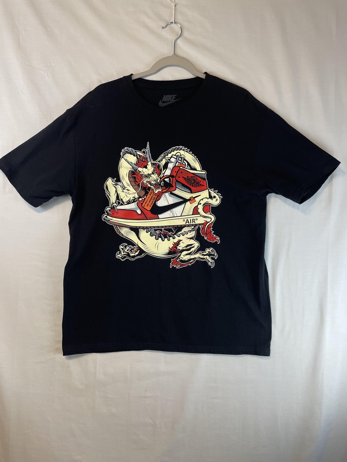 Nike Shirt Mens Large Black Air Jordan Dragon Sneaker Graphic Basketball Tee
