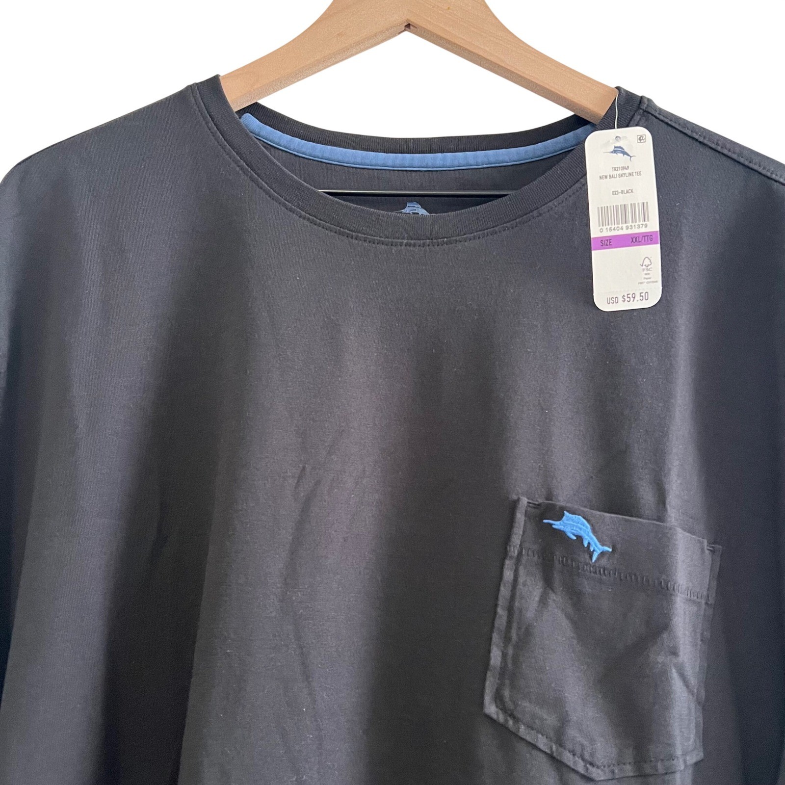 Tommy Bahama Bali Skyline Pocket T-Shirt XXL Black 100% Pima Cotton NWT