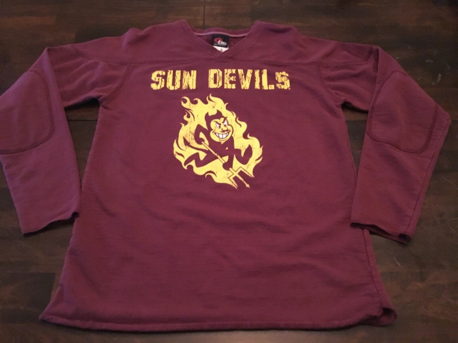 TSI SPORTSWEAR ASU COLLEGE FOOTBALL RAGLAN ( MENS MEDIUM ) PREOWNED
