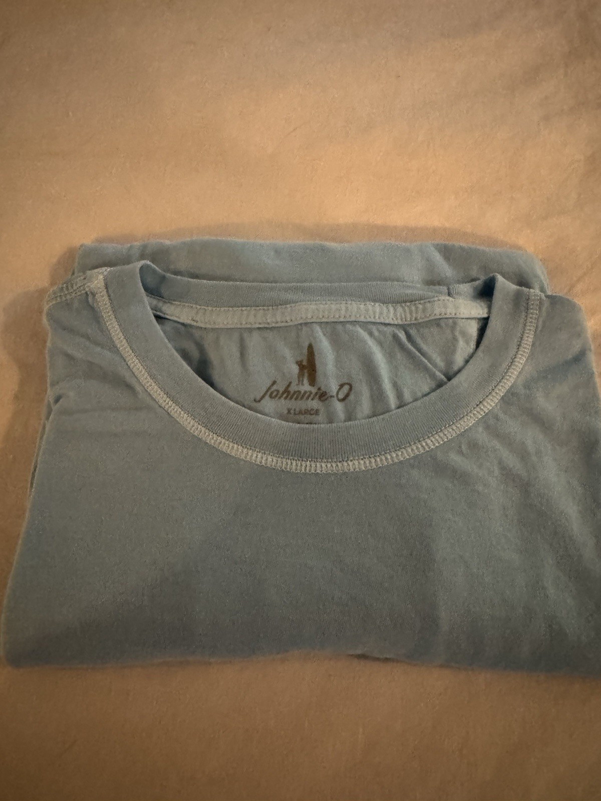 Johnnie-O Men’s Blue Solid Crew Neck Pocket Short Sleeve T-Shirt, XL.