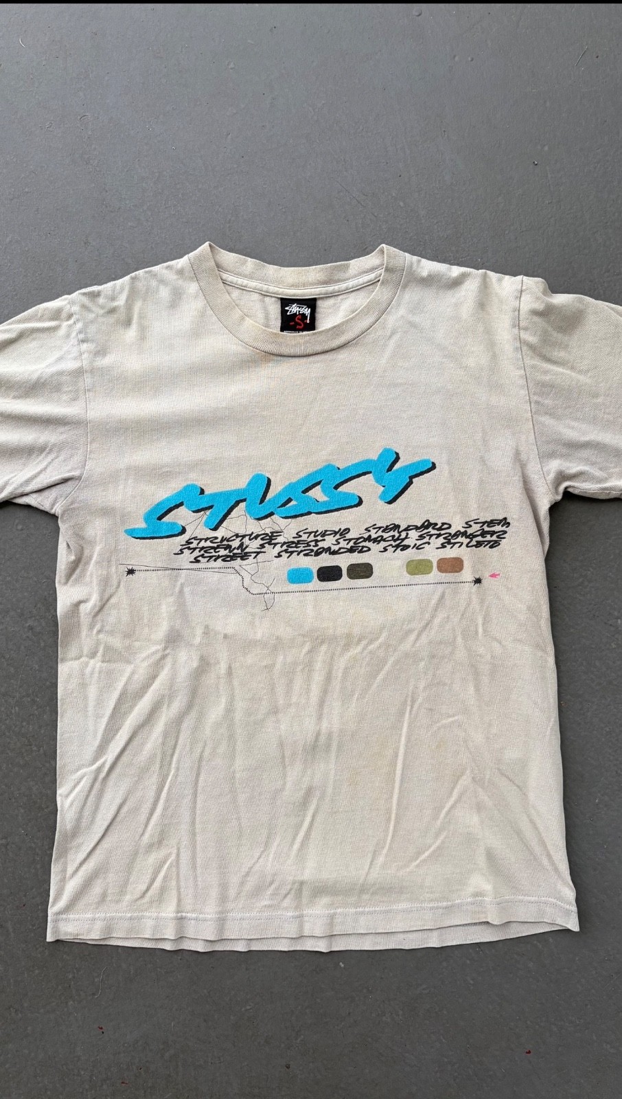 Stussy x Futura Geographic tee grey