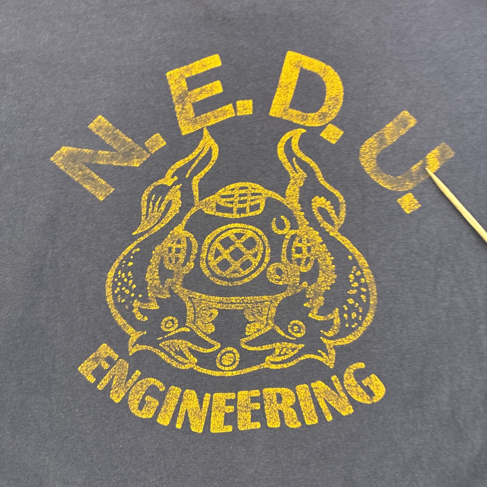 Vintage Saturation Diver NEDU Engineer Double Face Russell Athletic T-Shirt XL