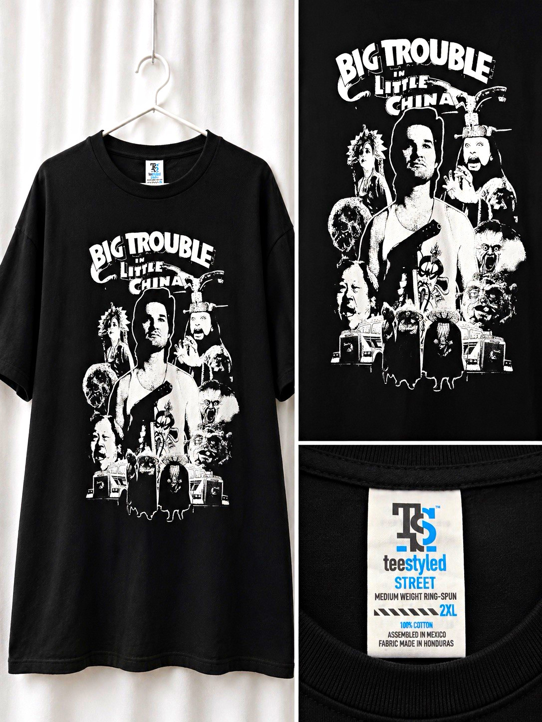 Big Trouble in Little China Jack Burton Black 2XL Graphic Tee