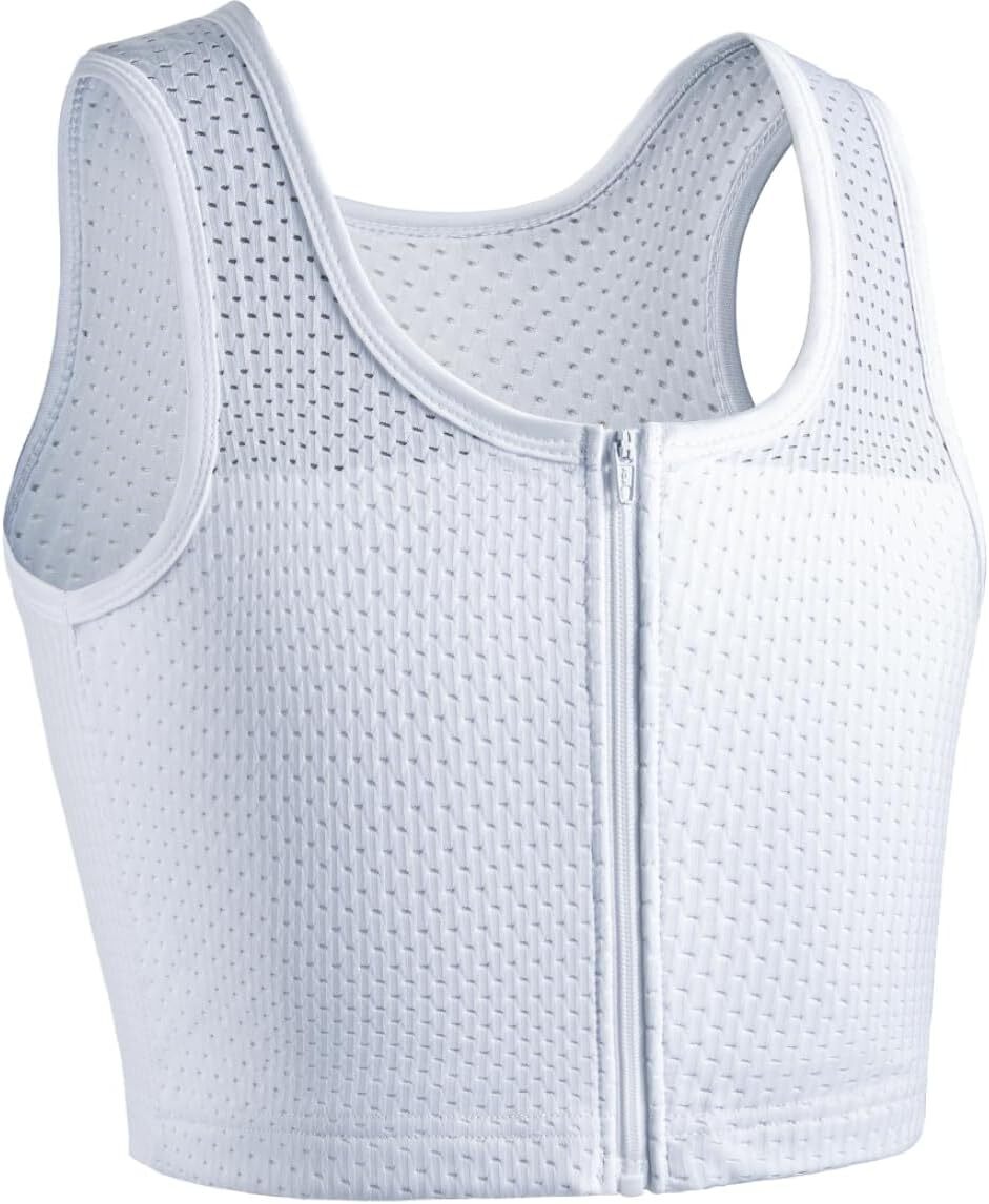 Chest Binder FTM Transgender Zip Up Binder Breathable Cool Fabric Tank Top