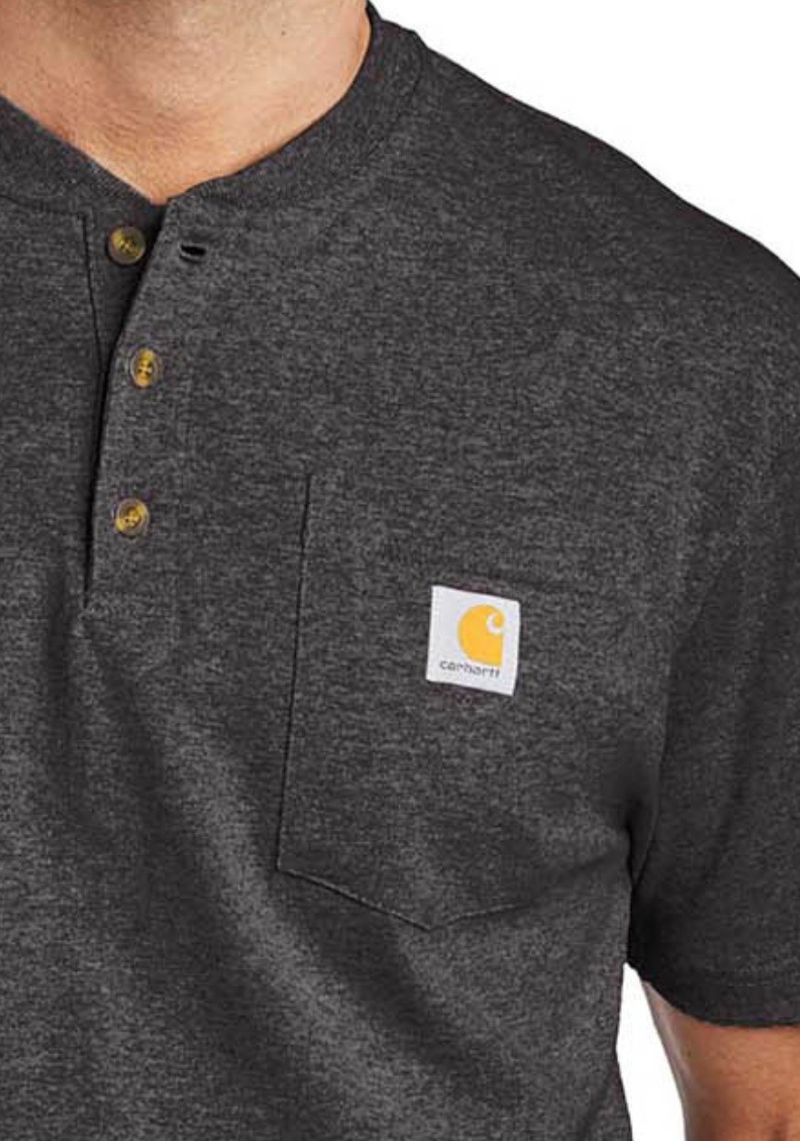Carhartt loose fit heavyweight pocket henley shirt carbon heather mens XL NWT