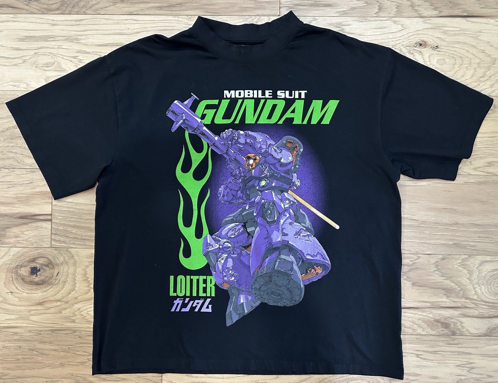 Loiter X Mobile Suit Gundam XL Black Short Sleeve Tshirt MS-09 Dom Excellent