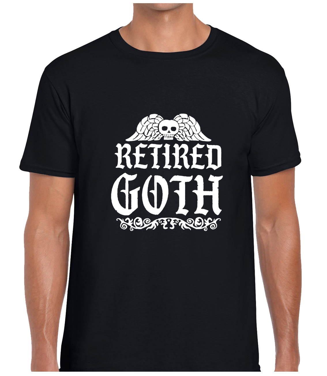 Retired Goth Rock Punk Gothic Music Satanic Casual Unisex T-Shirt