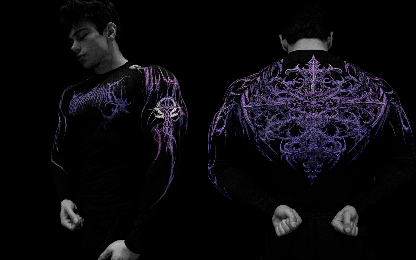 Breathedivinity Striped high-elastic sports tight long-sleeved shirt