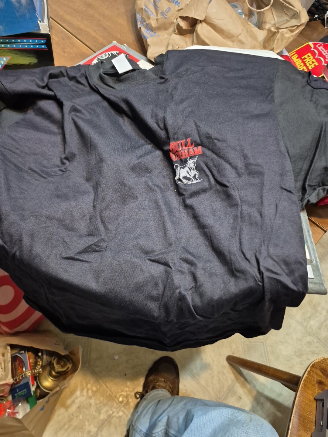 Vintage Bull Durham Men’s XL T-shirt Black USA Single Stitch Tobacco With Box