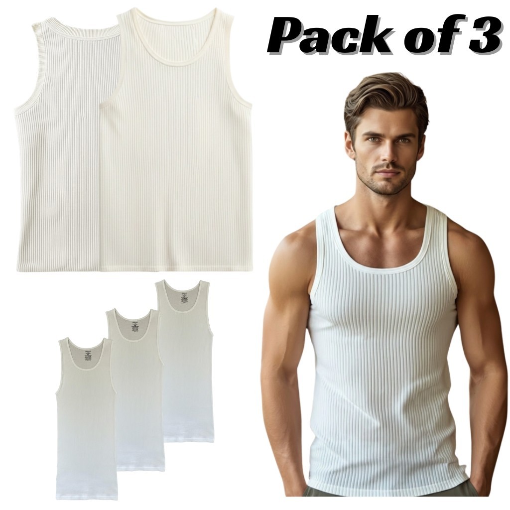 Mens Plain Tank Top Undershirt Premium Basic A-Shirt Multipack Size EU-50