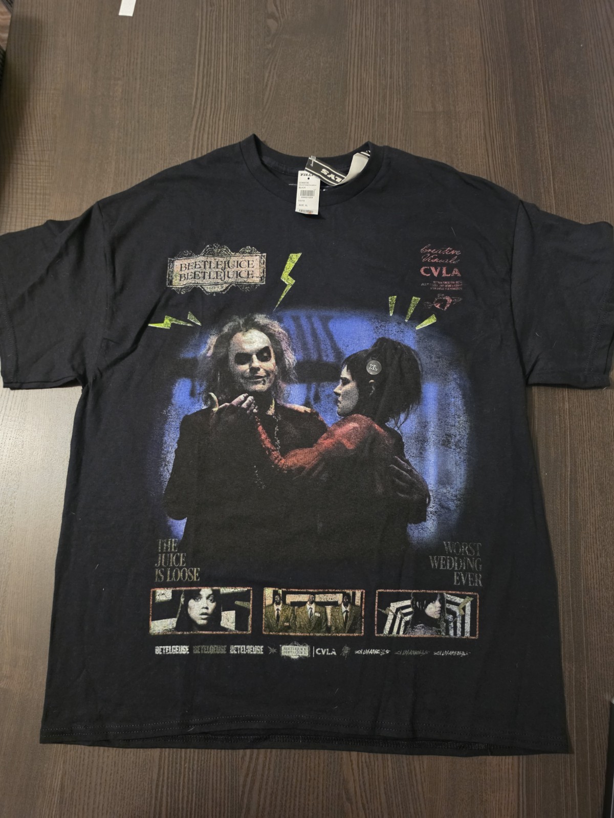 CVLA Beetlejuice Graphic Design Tee Black Size XL