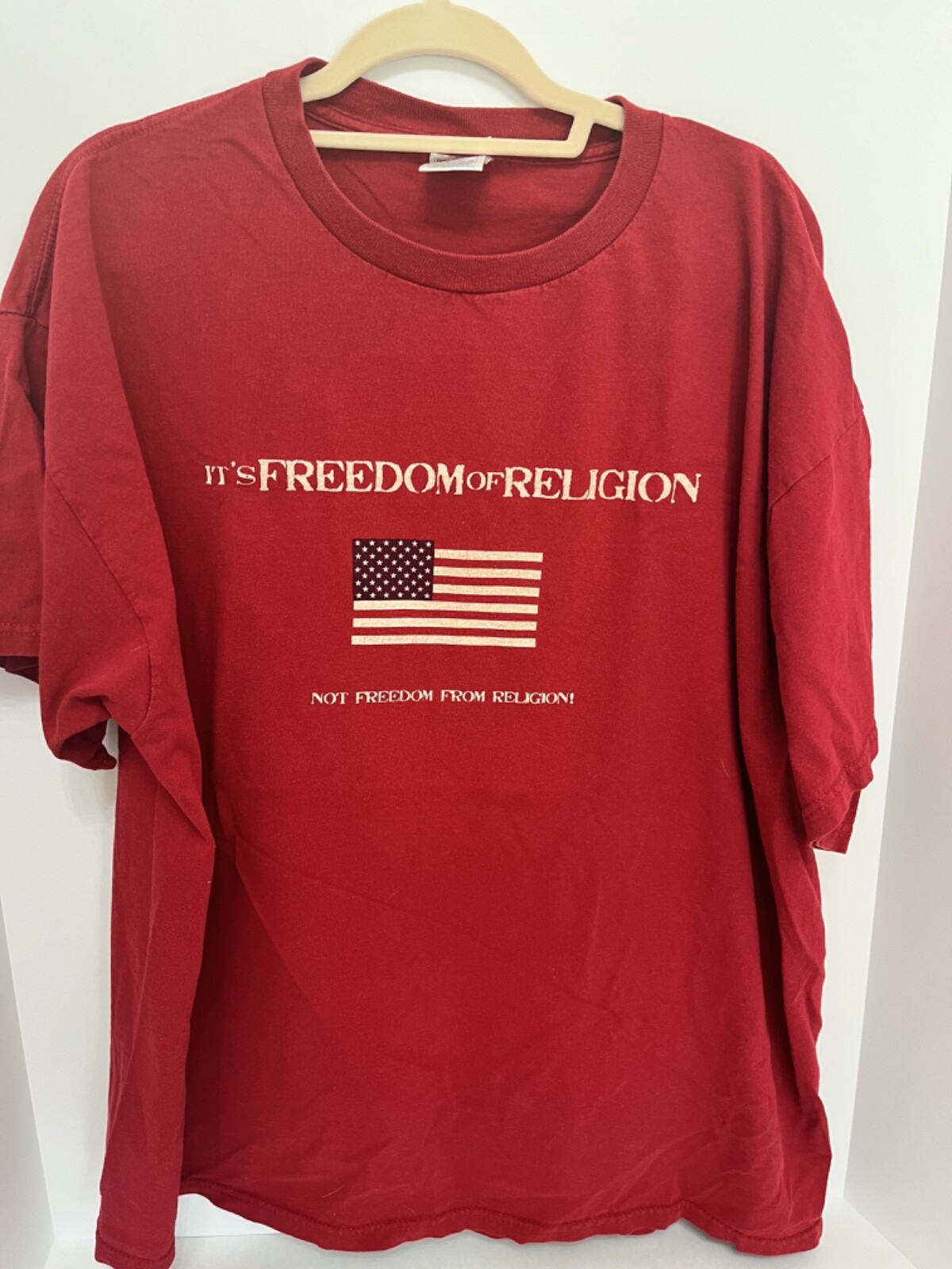 Red White Blue T-Shirt American Flag “Freedom of Religion”