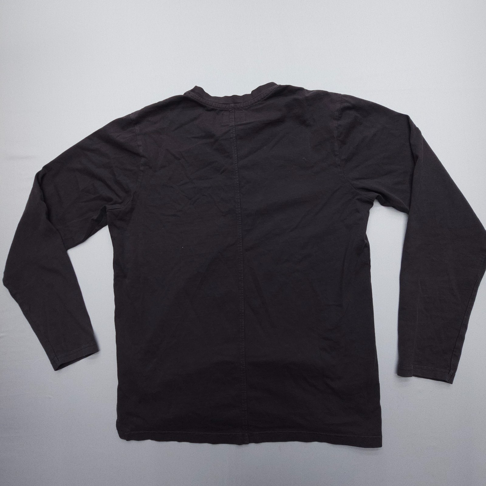 Pact Organic Cotton Softspun Long Sleeve Henley Shirt Mens Medium Faded Black