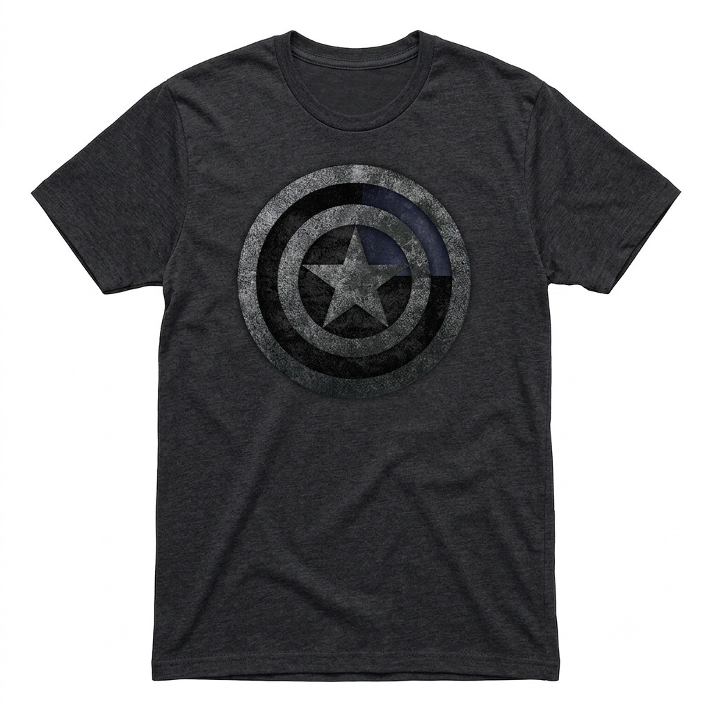 Brand New Marvel Captain America Logo Charcoal Heather Graphic T-Shirt XL