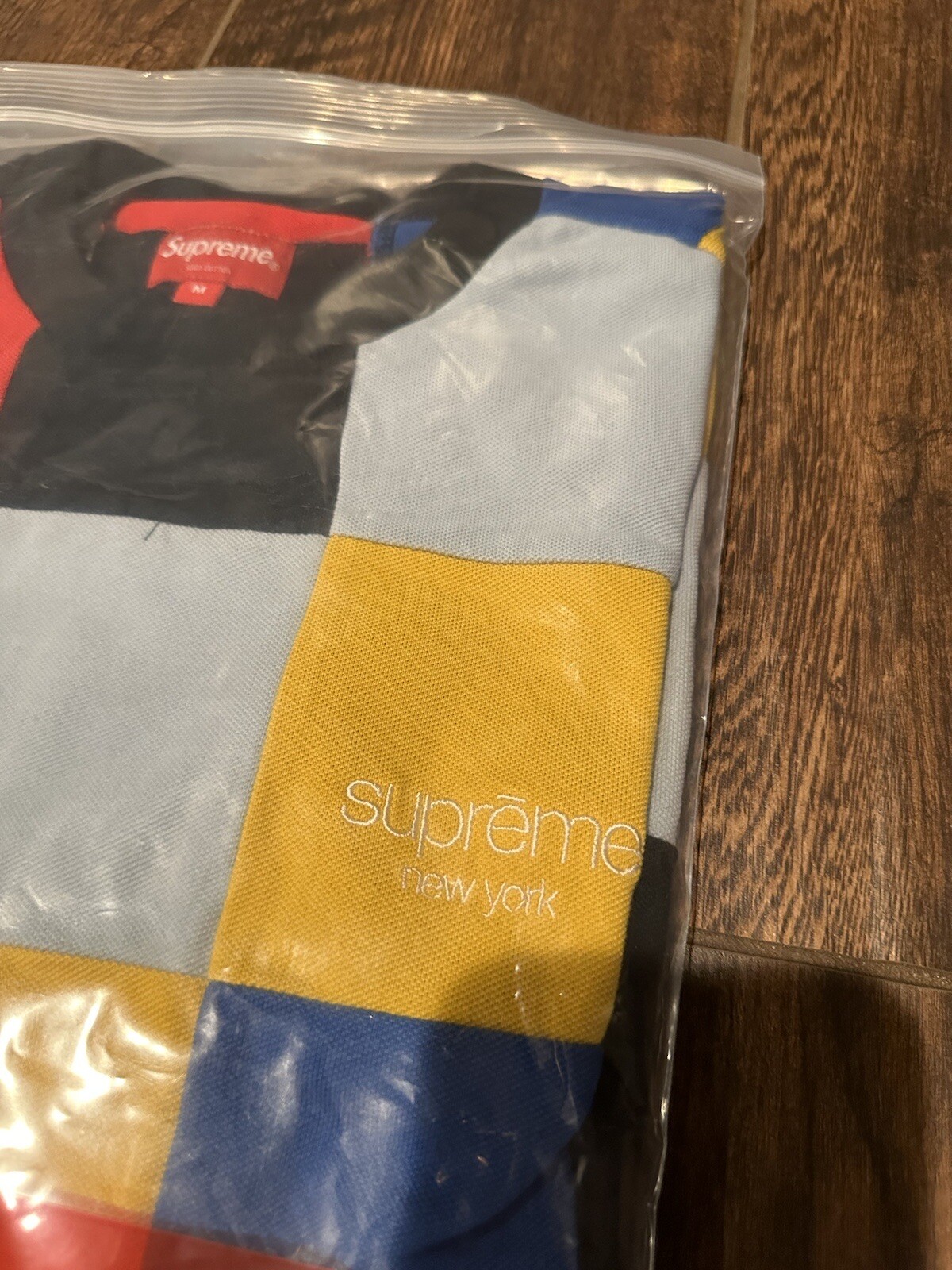 New Supreme T-shirt Medium Patchwork Pique FW18 Multicoloured Tee Polo Shirt