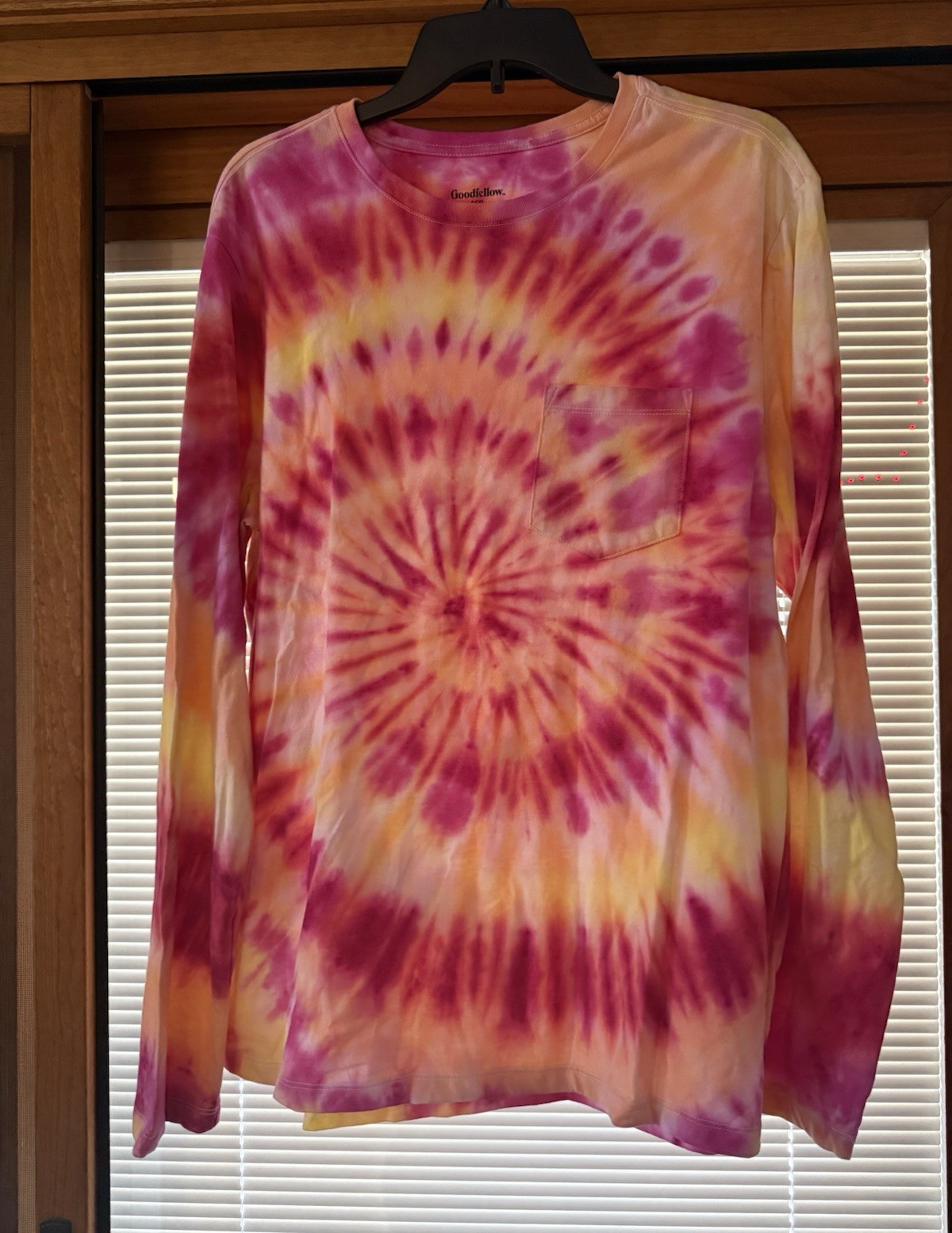 Goodfellow & Co Men’s L Tie-Dye Multicolor Long Sleeve Crew Neck Pocket Tee