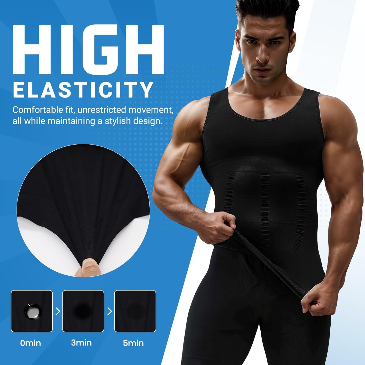 Shaperluv For Men Body Shaper Vest Compression Shirt Tank Fajas camisa de hombre
