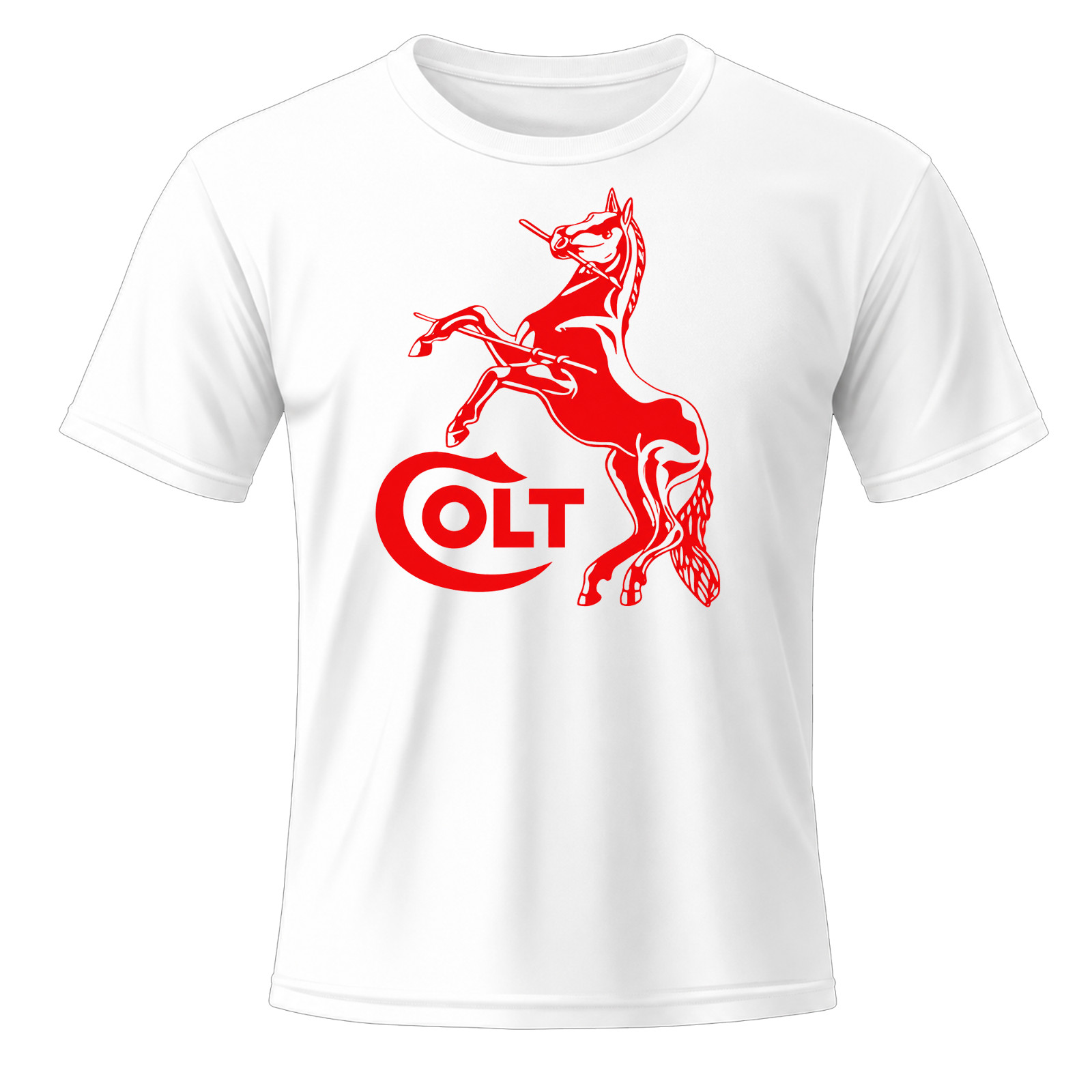 Colt Horse Guns Firearms Men’s White Graphic T Shirt Freeships