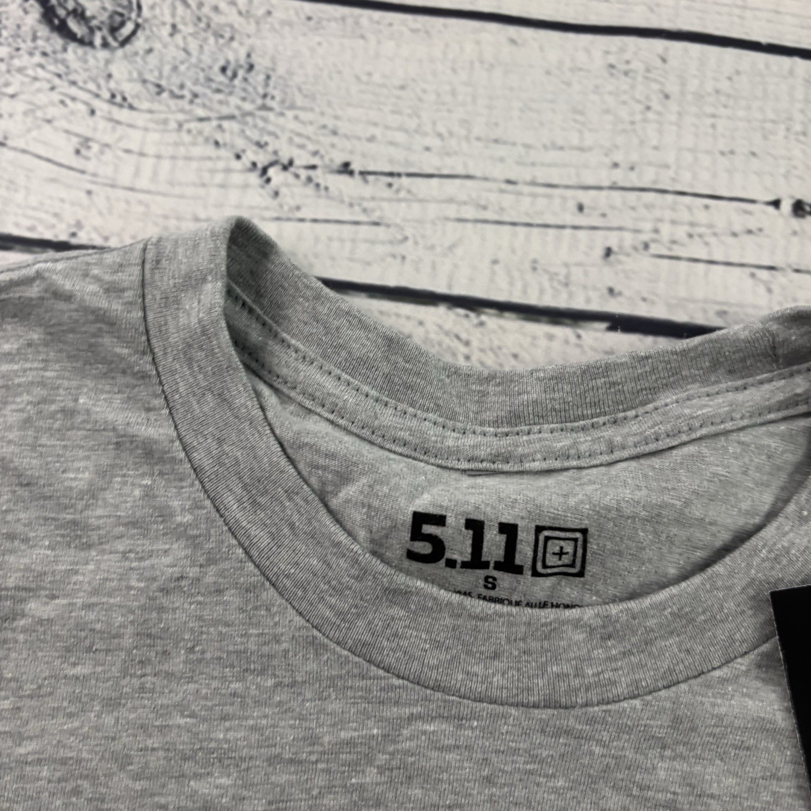 NEW 5.11 Tactical Logo Short Sleeve T Shirt Men’s Small Heather Grey
