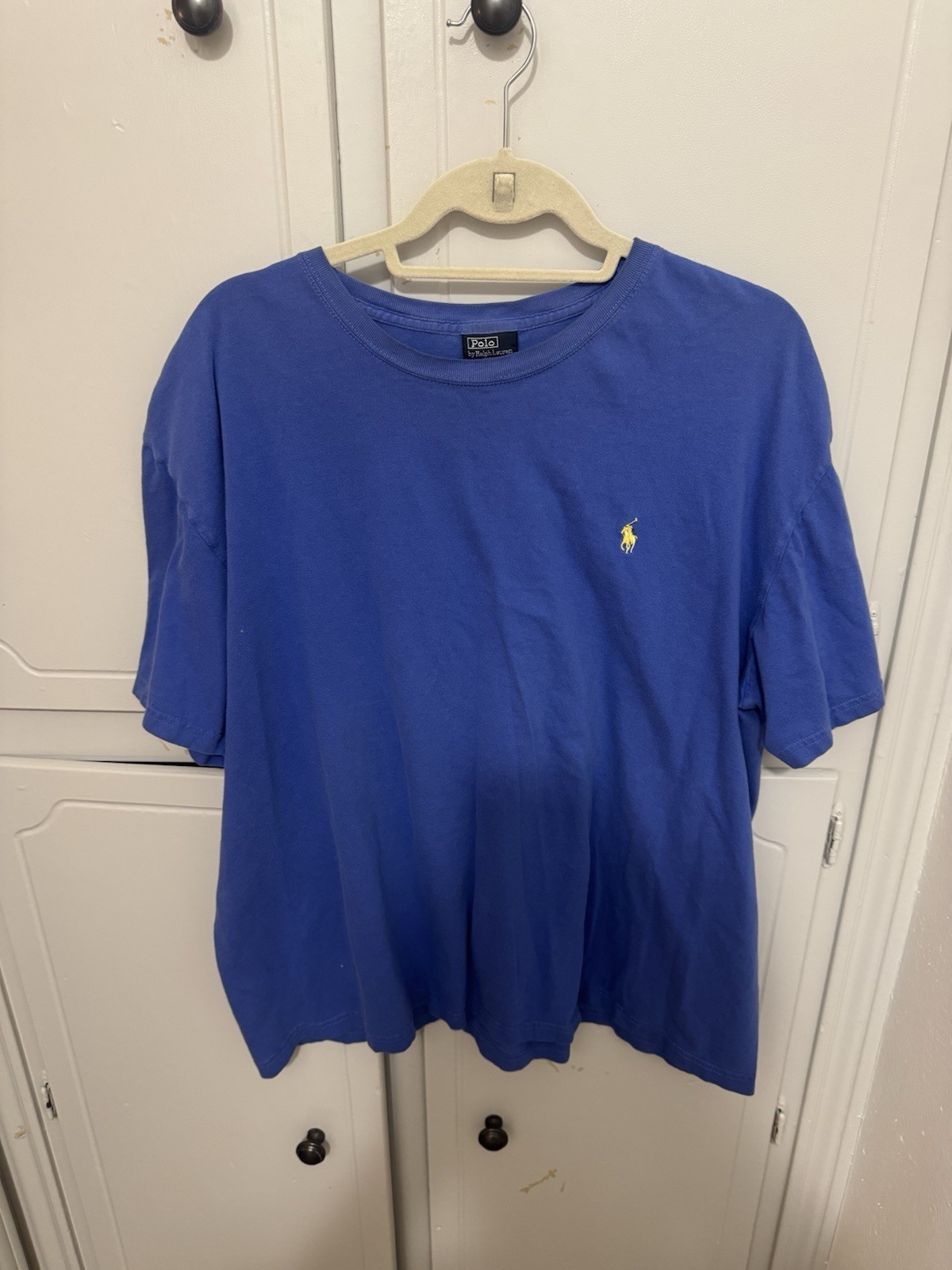 Polo Ralph Lauren Men’s Cotton Crewneck T-Shirt Royal Blue Yellow Pony Logo XL