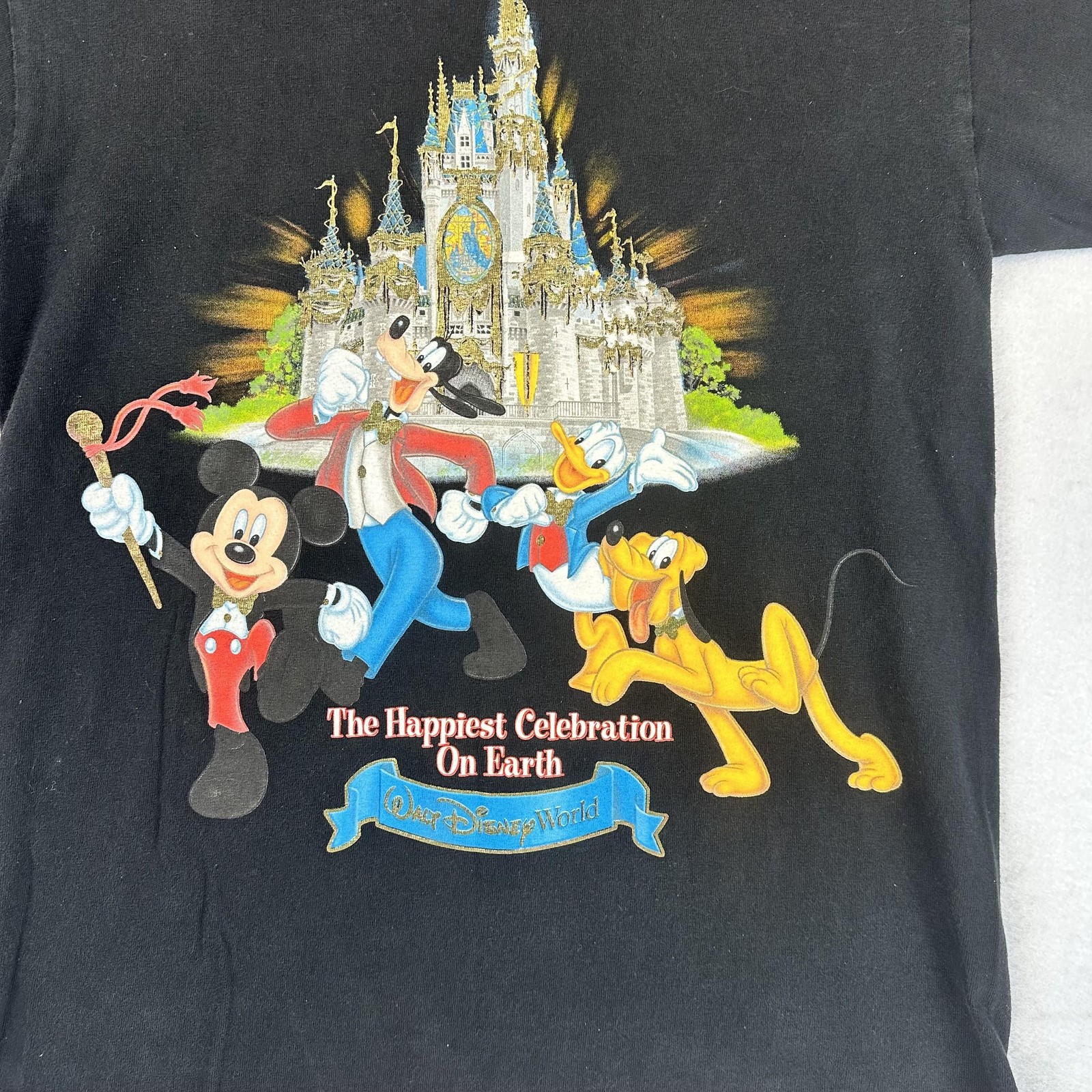 Vintage Disney Shirt Mens Small Walt Disney World Happiest Celebration Black 00s