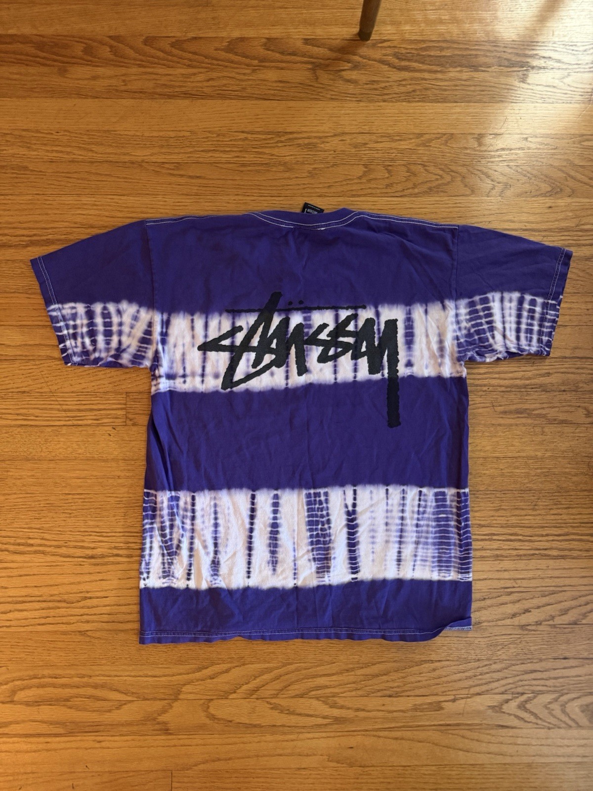 Stussy Purple white tie dye logo tshirt size Medium Stussy Sample Outlet