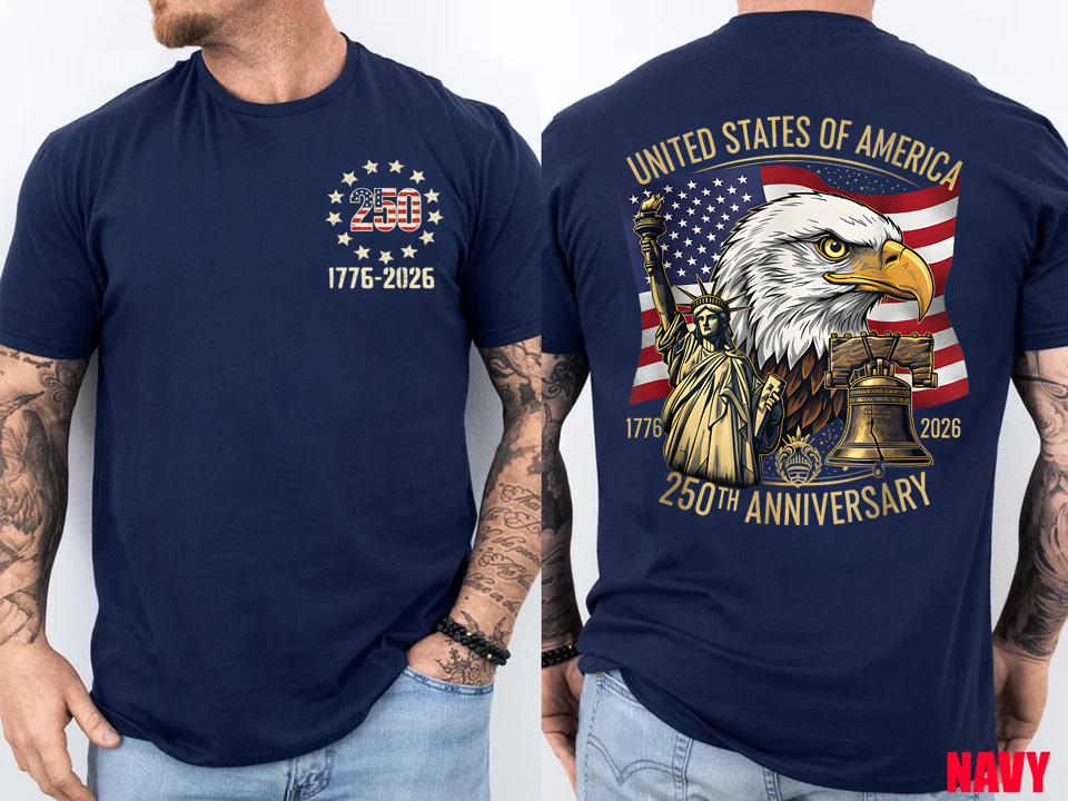250 Years 1776-2026 250th Birthday Eagle Liberty Bell T-Shirt