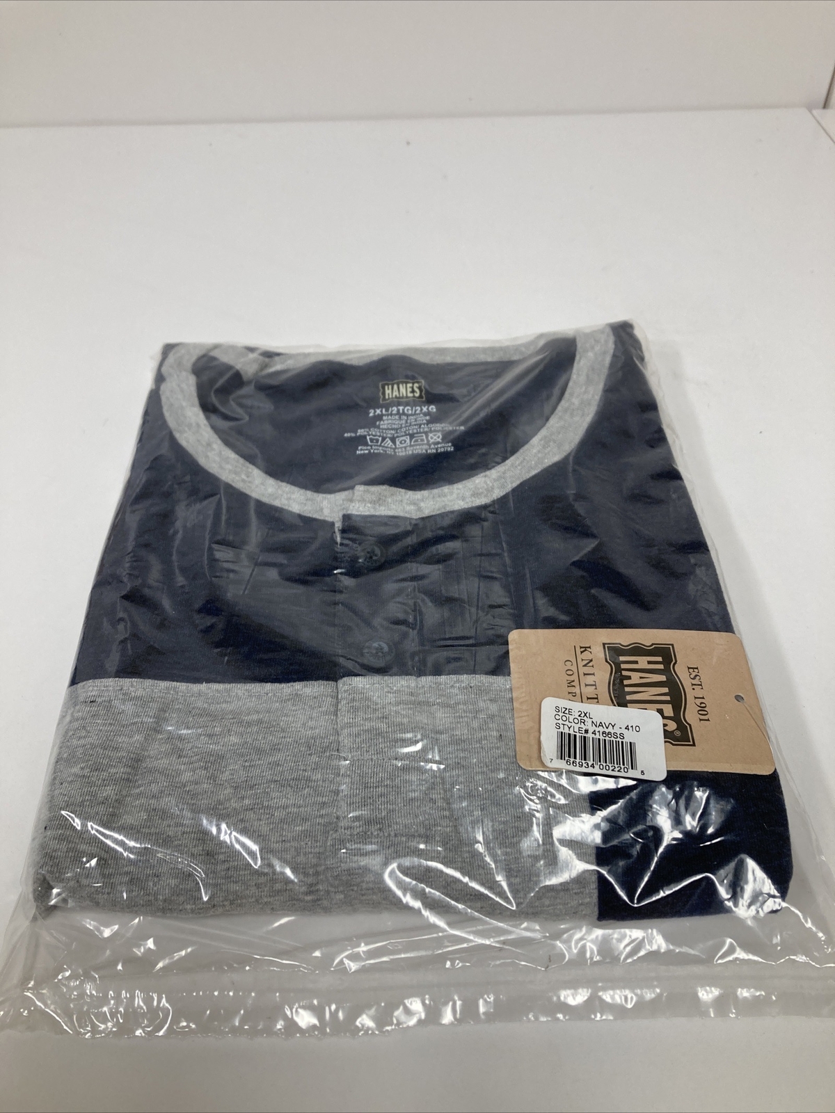 New Hanes Knitting Company Navy Blue 2XL 4166SS